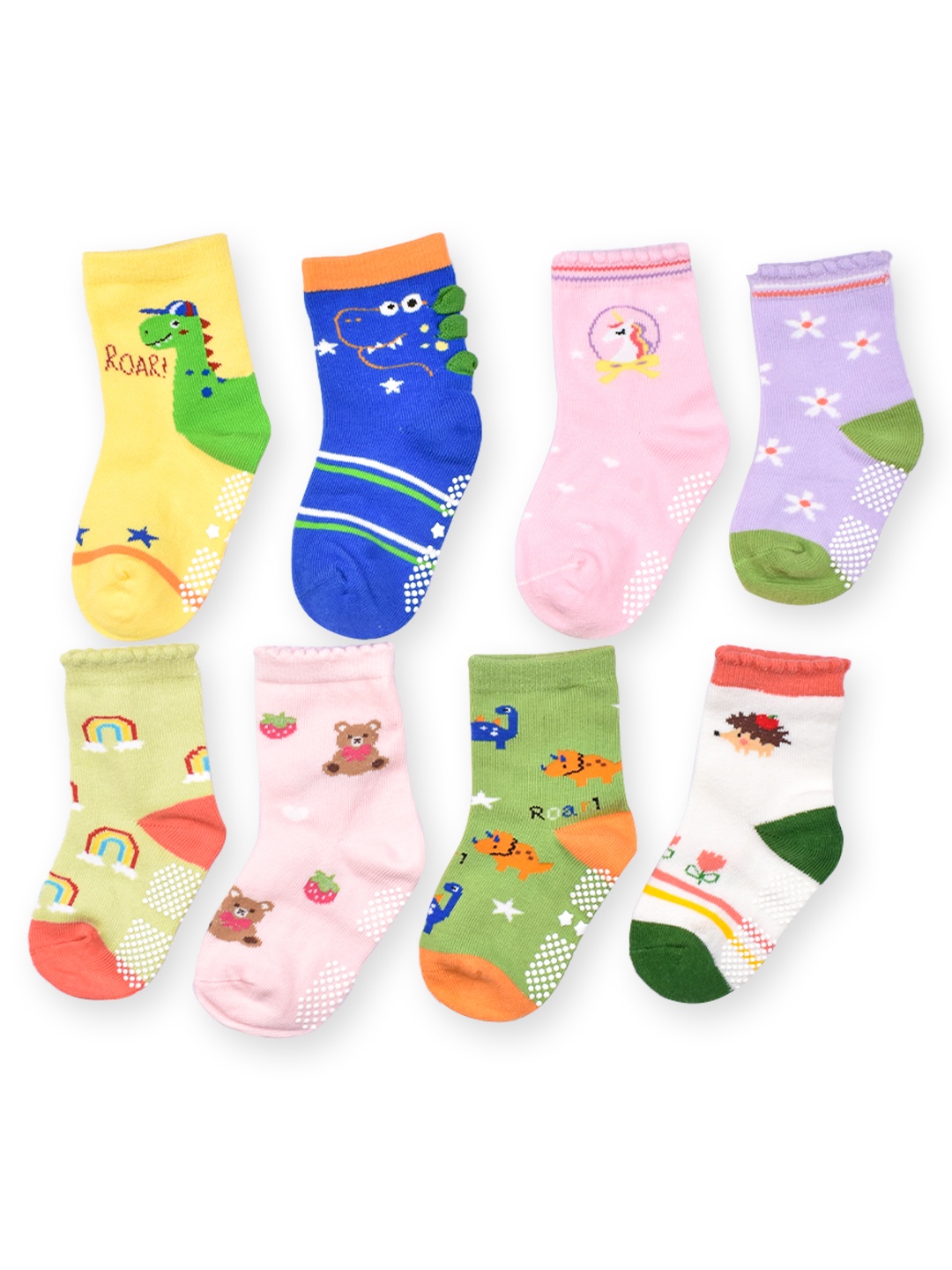 FOOTPRINT 8 Pairs Infant Kids Unisex Multi-Colored Ankle-Length Assorted Antiskid Cotton Socks, Blue
FOOTPRINT 8 Pairs Infant Kids Unisex Multi-Colored Ankle-Length Assorted Antiskid Cotton Socks, Blue