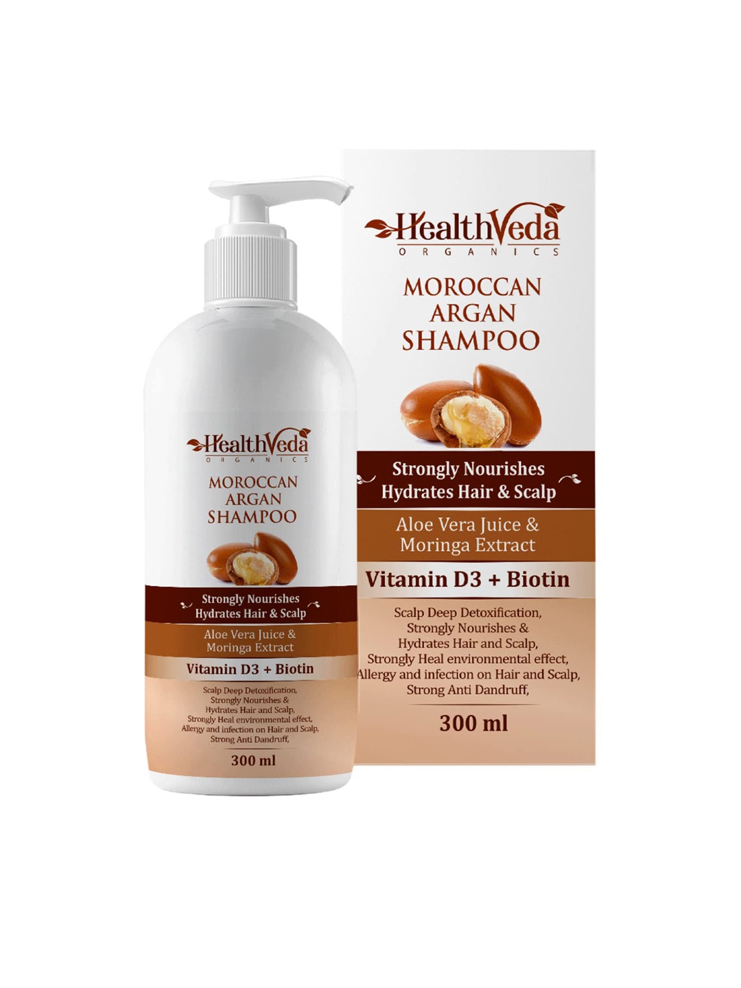Health Veda Organics Moroccan Argan Hair Shampoo with Vitamin D3 Biotin - 300 ml, Brown
Health Veda Organics Moroccan Argan Hair Shampoo with Vitamin D3 Biotin - 300 ml, Brown