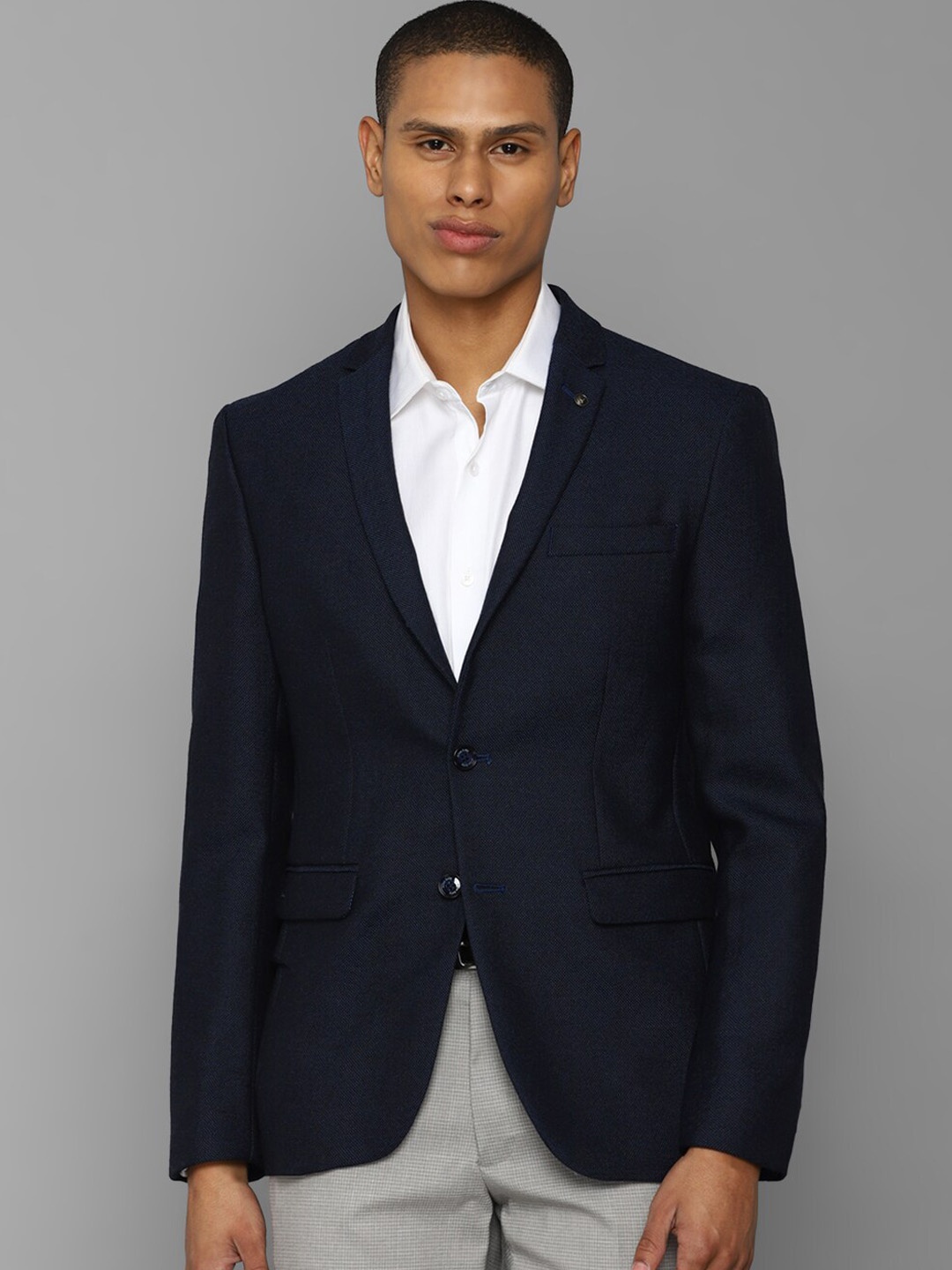 Allen Solly Men Self Design Wool Slim-Fit Single-Breasted Formal Blazers, Navy blue
Allen Solly Men Self Design Wool Slim-Fit Single-Breasted Formal Blazers, Navy blue