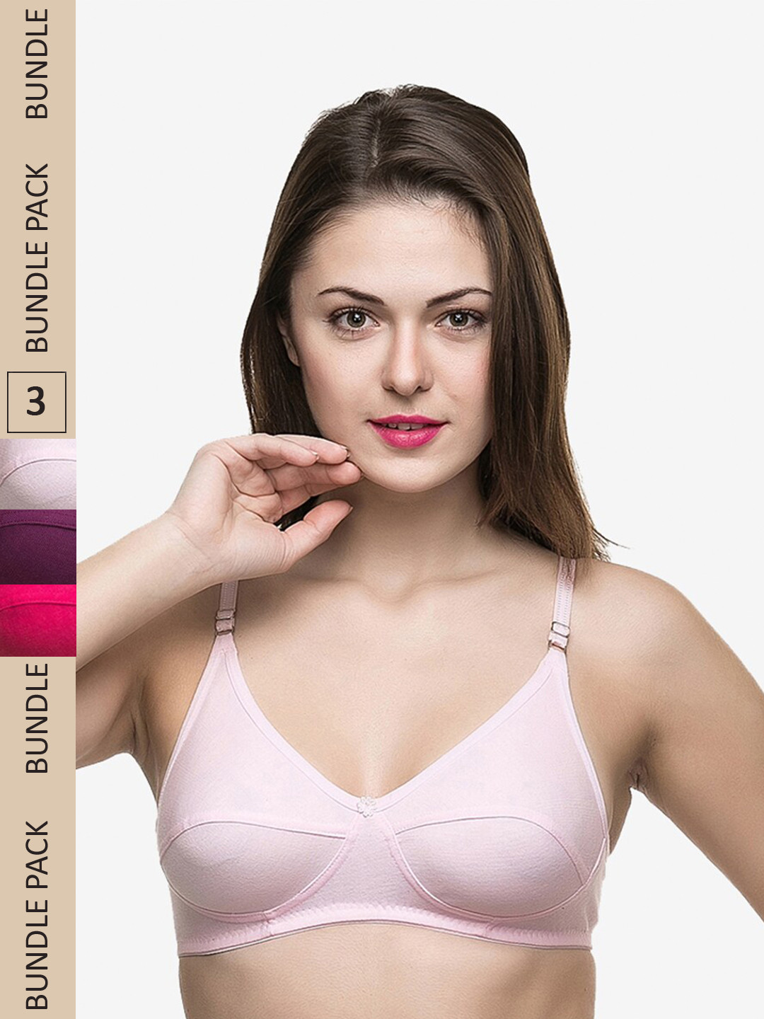 Docare Pack Of 3 Non Padded & Non-Wired Bra, Pink
Docare Pack Of 3 Non Padded & Non-Wired Bra, Pink