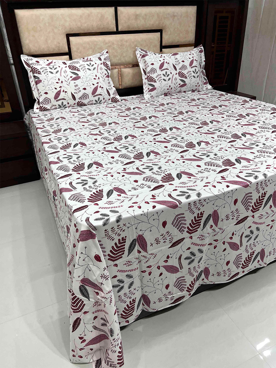Pure Decor Mansion White & Pink Floral 400 TC Pure Cotton King Bedsheet with 2 Pillow Covers
Pure Decor Mansion White & Pink Floral 400 TC Pure Cotton King Bedsheet with 2 Pillow Covers
