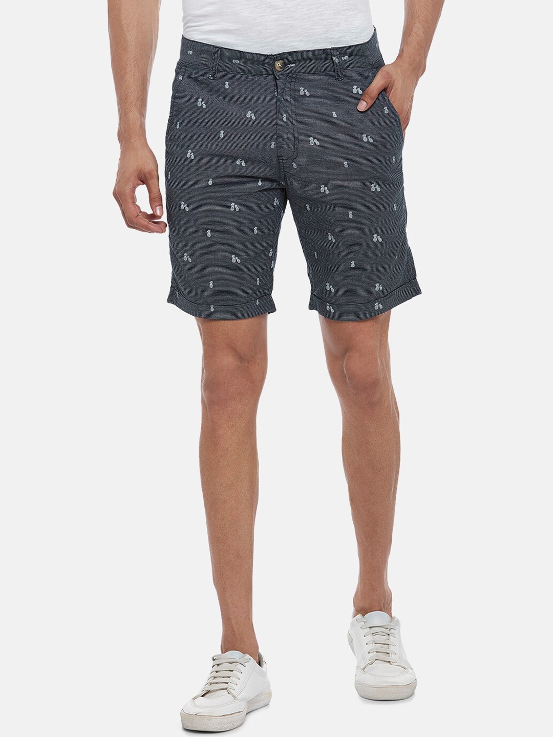 Urban Ranger by pantaloons Men Conversational Printed Slim Fit Cotton Shorts, Navy blue
Urban Ranger by pantaloons Men Conversational Printed Slim Fit Cotton Shorts, Navy blue