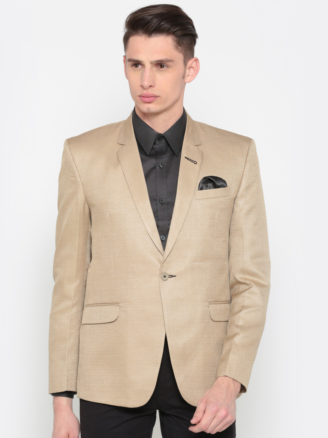 RG DESIGNERS Men Beige Slim Fit Solid Single-Breasted Formal Blazer
RG DESIGNERS Men Beige Slim Fit Solid Single-Breasted Formal Blazer