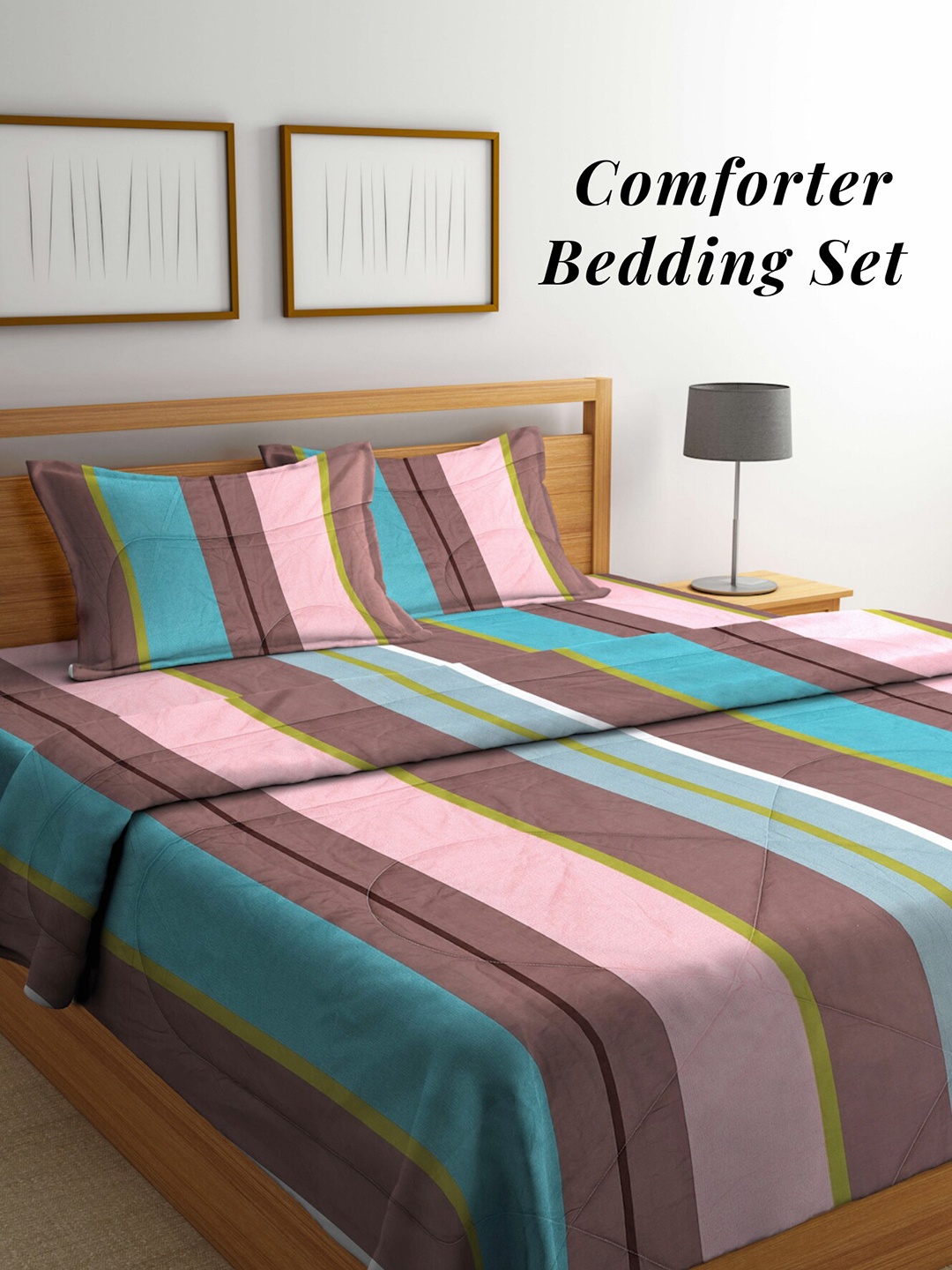 Arrabi Brown & Blue Striped Mild Winter 550 GSM Double Bed Comforter with 2 Pillow Covers
Arrabi Brown & Blue Striped Mild Winter 550 GSM Double Bed Comforter with 2 Pillow Covers
