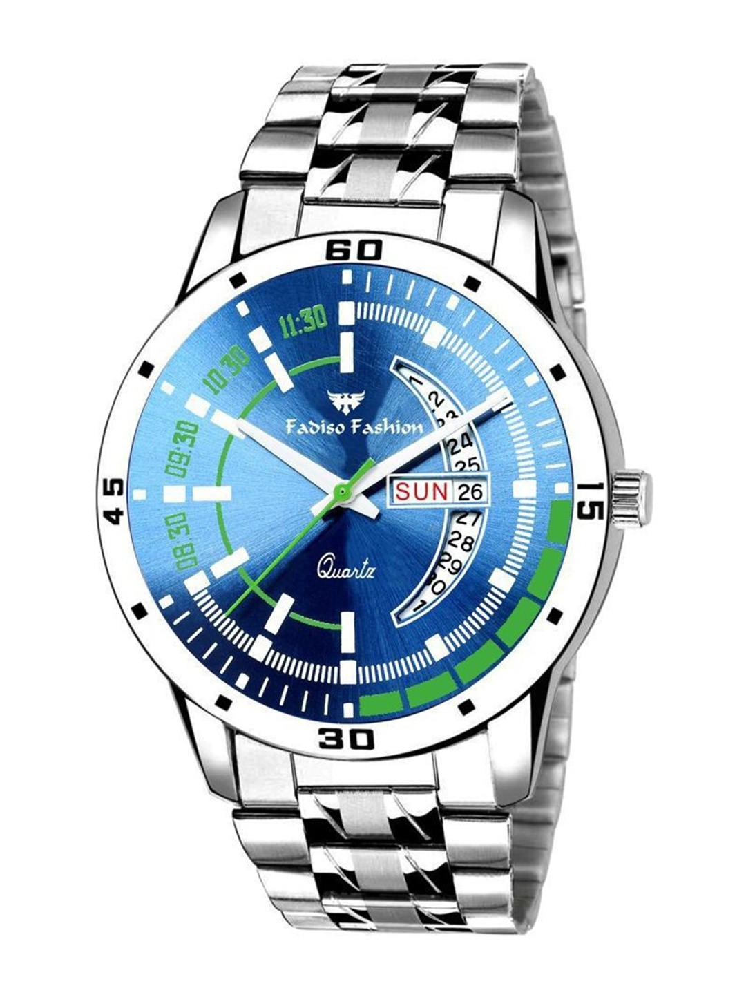 Fadiso Fashion Men Brass Dial & Stainless Steel Bracelet Style Analogue Watch FF-3006, Blue
Fadiso Fashion Men Brass Dial & Stainless Steel Bracelet Style Analogue Watch FF-3006, Blue