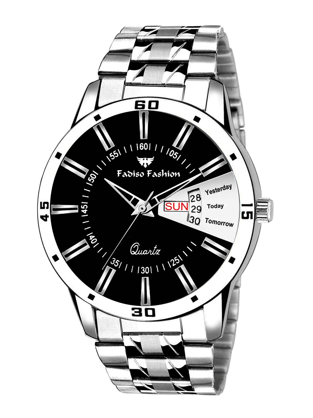 Fadiso Fashion Men Stainless Steel Straps Day and Date Unique Analogue Watch FF-3820, Black
Fadiso Fashion Men Stainless Steel Straps Day and Date Unique Analogue Watch FF-3820, Black