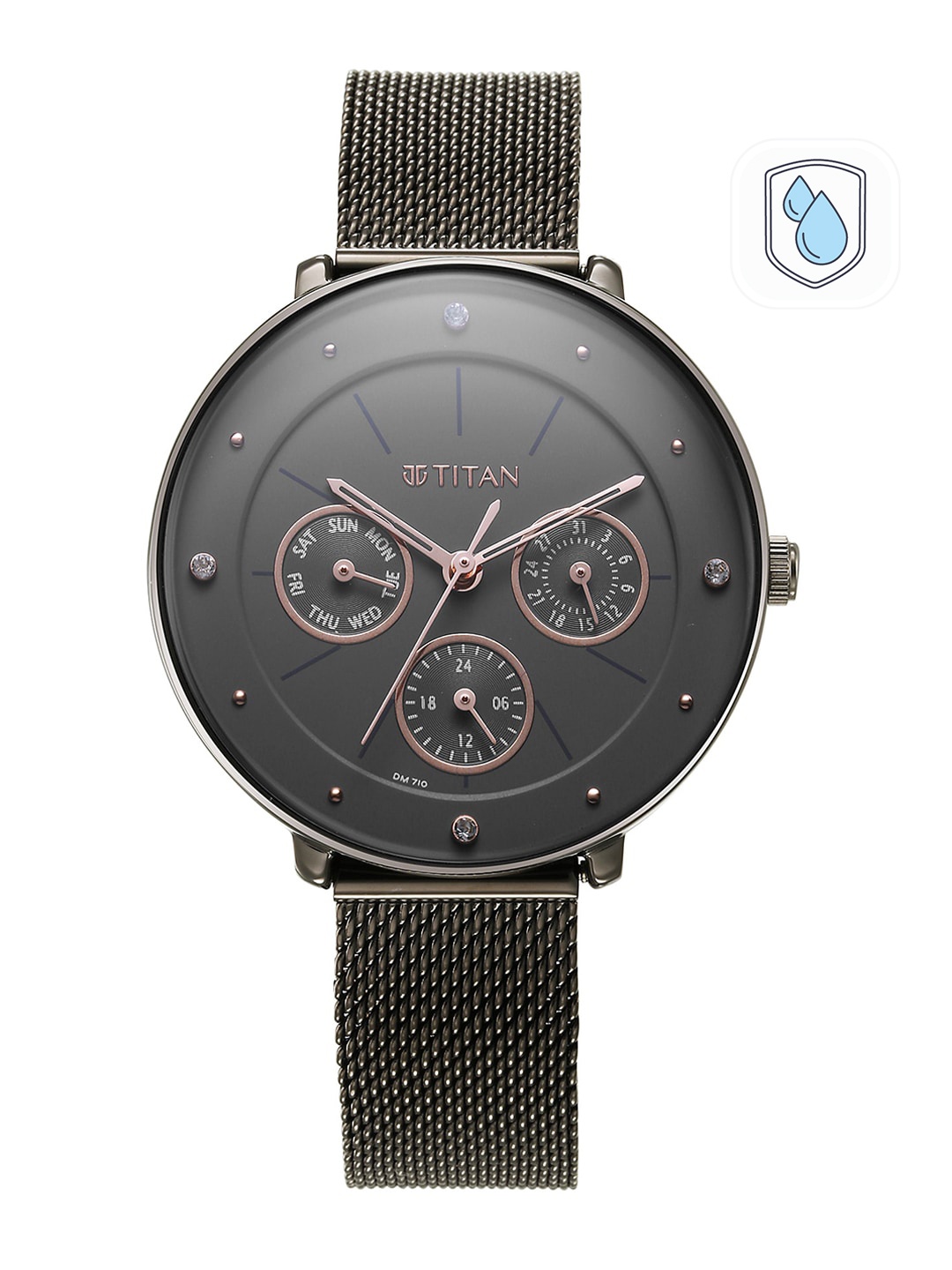 Titan Women Brass Dial & Stainless Steel Bracelet Style Straps Analogue Watch 2651QM01, Black
Titan Women Brass Dial & Stainless Steel Bracelet Style Straps Analogue Watch 2651QM01, Black