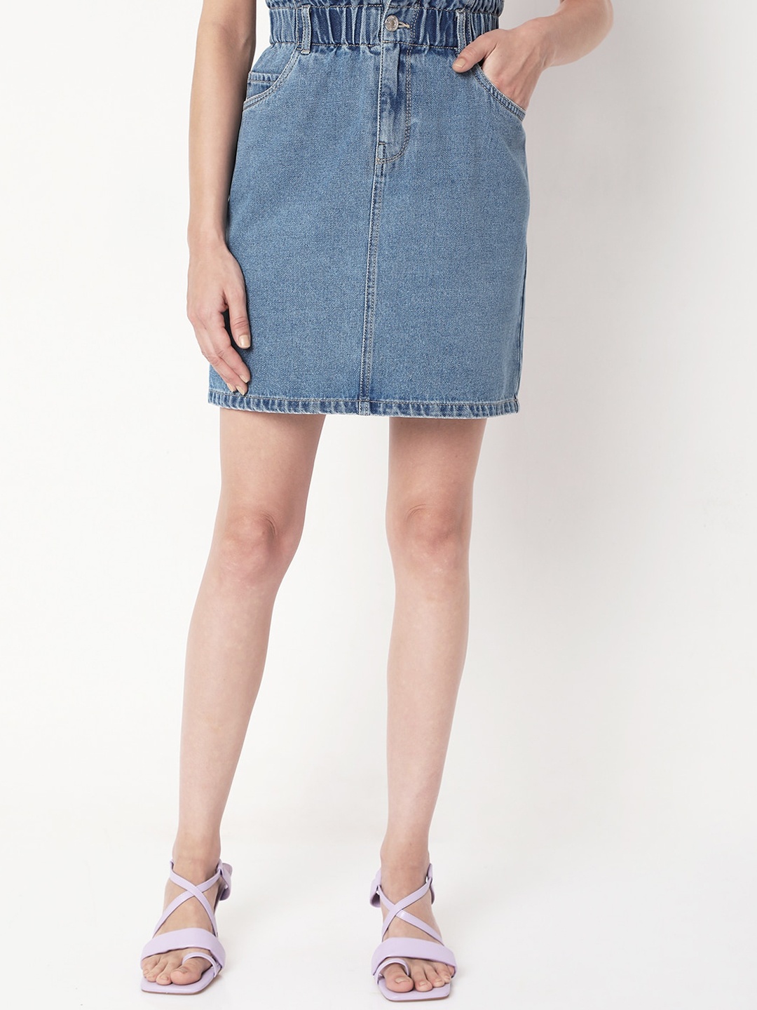 Vero Moda Denim Straight Skirt, Blue