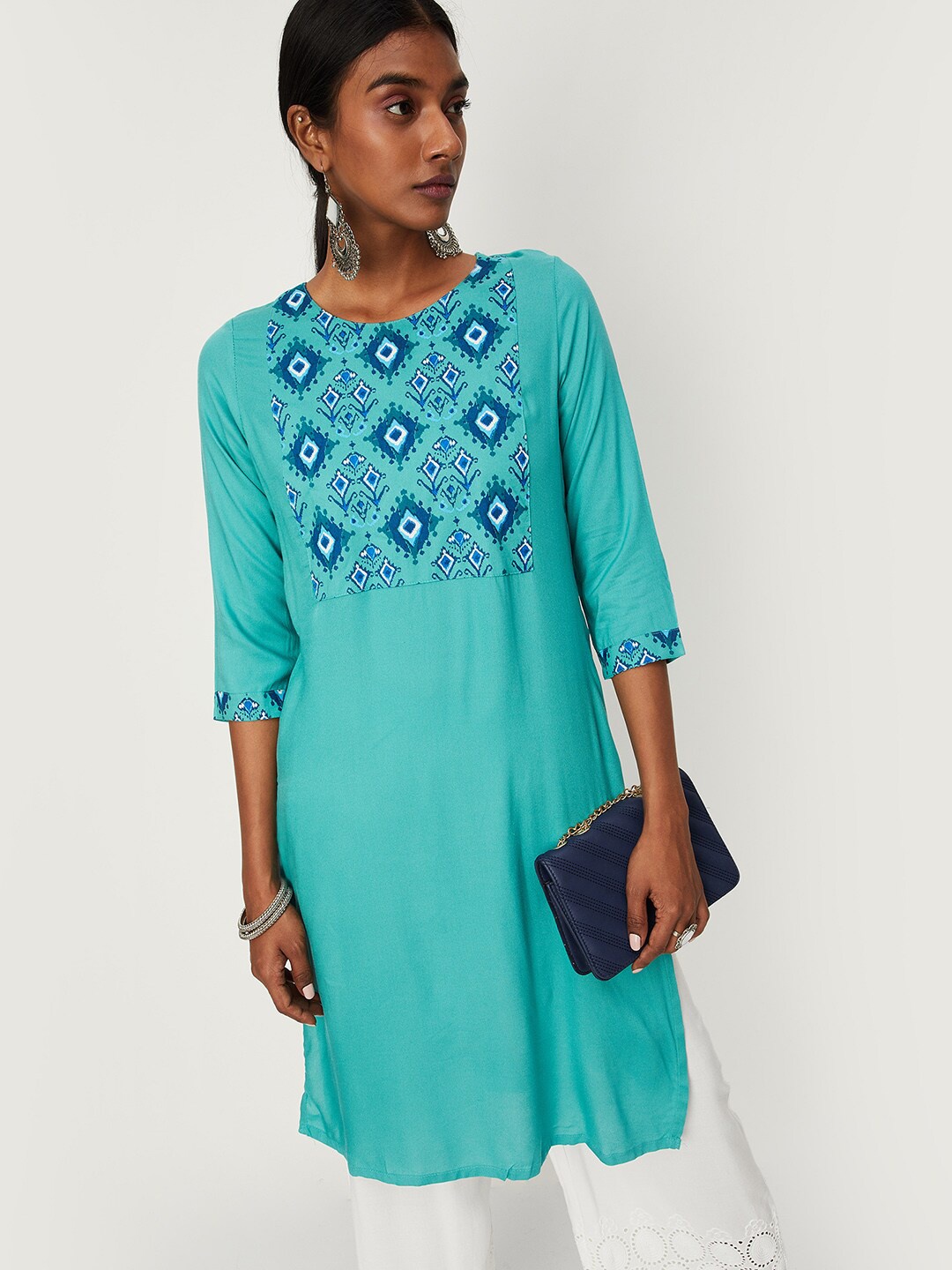 max Abstract Printed Kurta, Blue