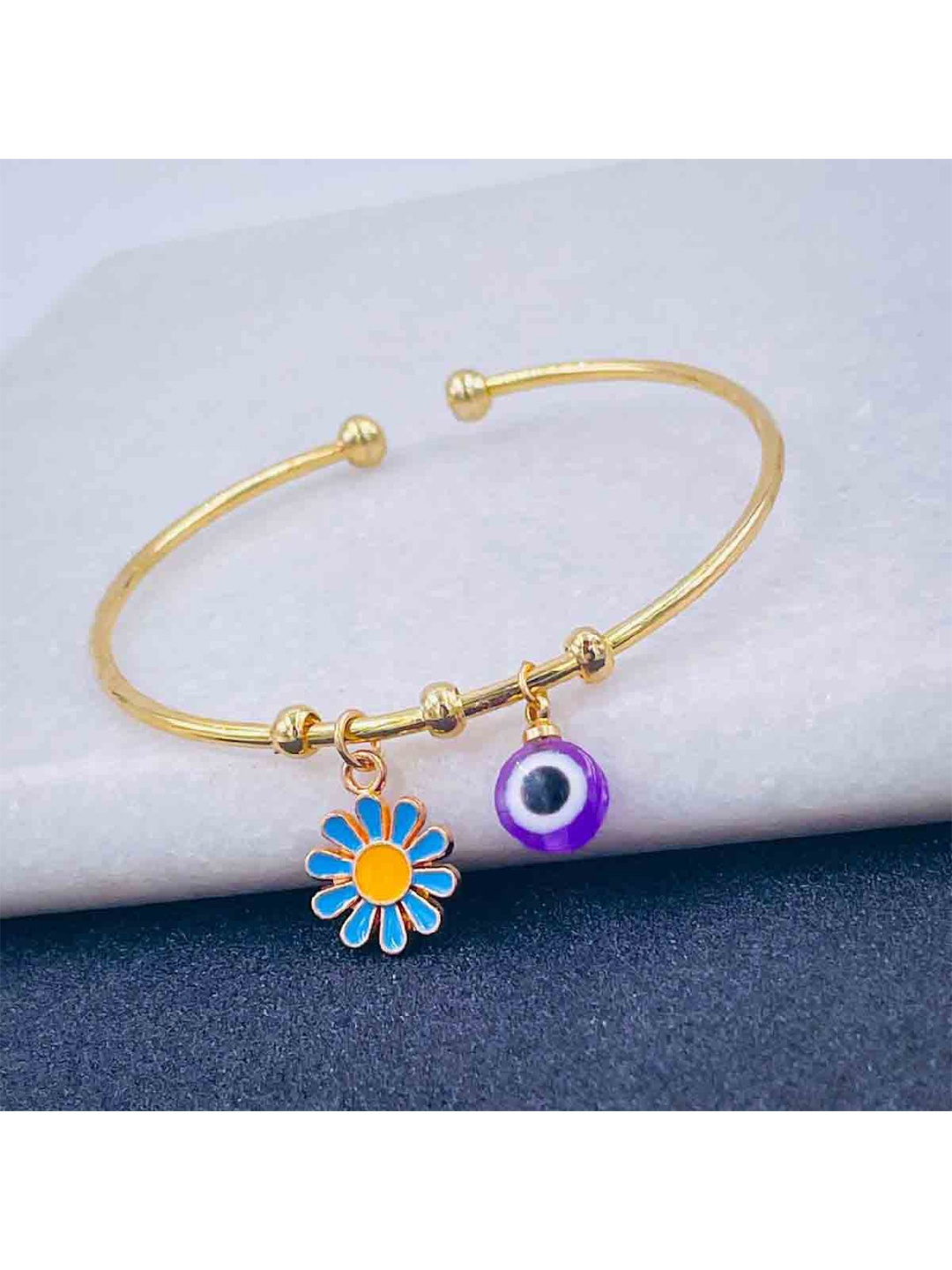 ZIVOM Women Brass Gold-Plated Kada Bracelet