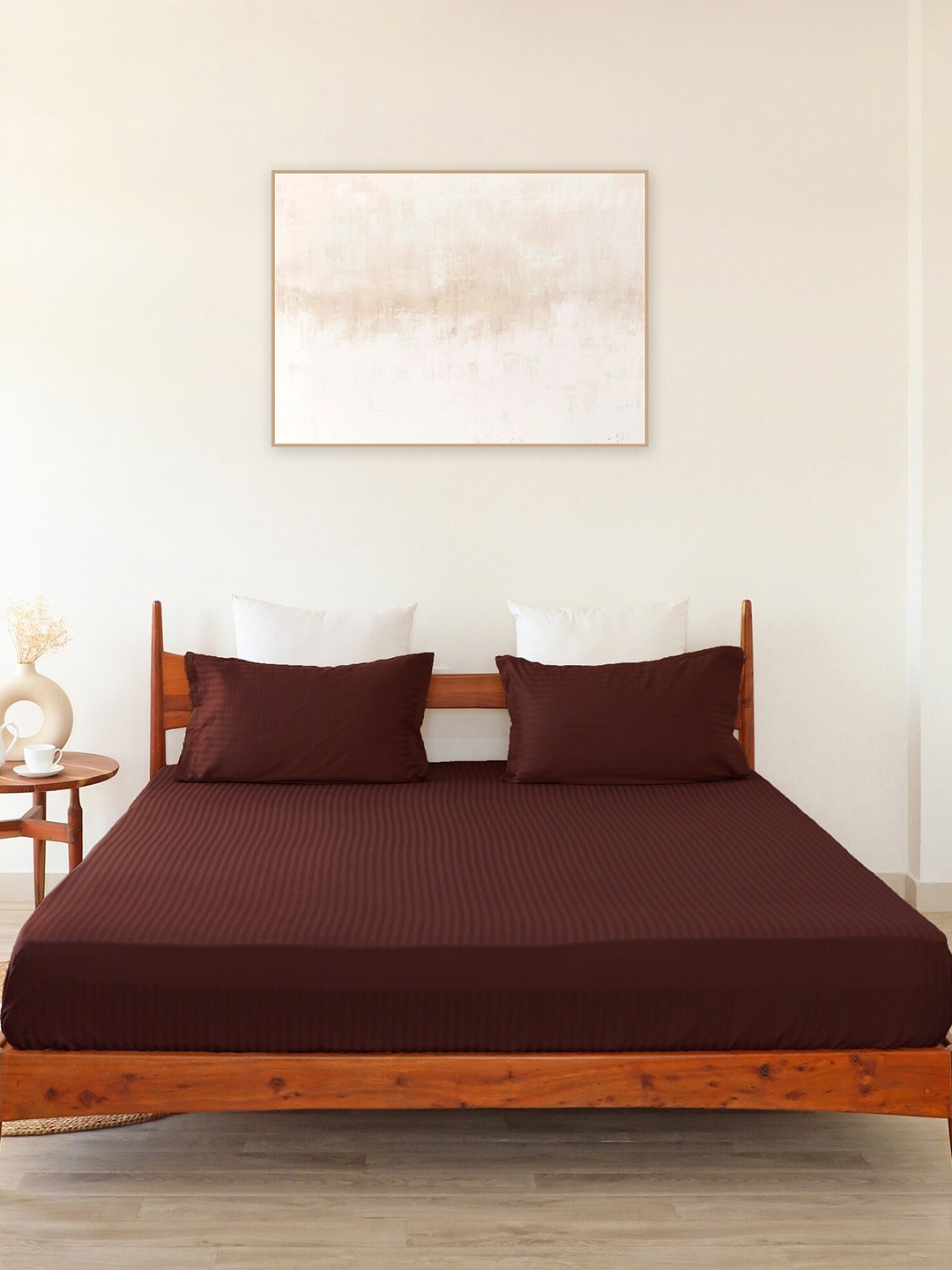 HOMEMONDE Maroon 300 TC Cotton Satin Striped Fitted Queen Bedsheet with 2 Pillow Covers
HOMEMONDE Maroon 300 TC Cotton Satin Striped Fitted Queen Bedsheet with 2 Pillow Covers
