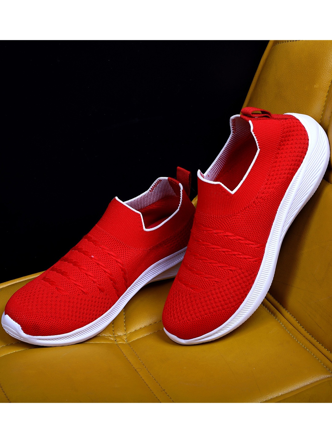 TPENT Women Mesh Running Non-Marking Shoes, Red