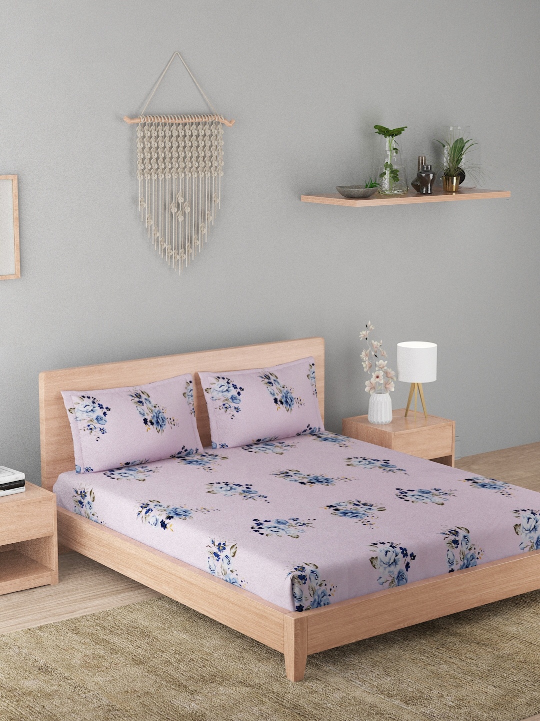 A Homes Grace Pink & Blue Floral Printed 180 TC Cotton Queen Bedsheet with 2 Pillow Covers
A Homes Grace Pink & Blue Floral Printed 180 TC Cotton Queen Bedsheet with 2 Pillow Covers