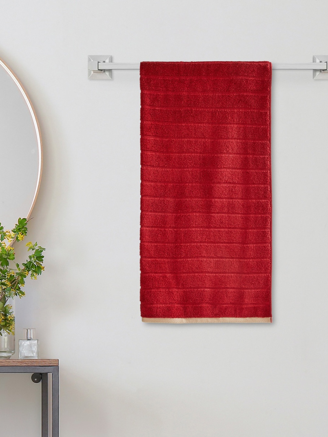 Home Centre Red Cotton 250GSM Bath Towels