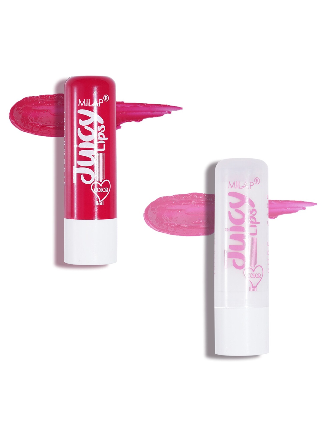 MILAP Set of 2 Juicy 12 Hour Moisture & Shine Lip Balm 4 ml each - Strawberry & Pure Care, Pink
MILAP Set of 2 Juicy 12 Hour Moisture & Shine Lip Balm 4 ml each - Strawberry & Pure Care, Pink
