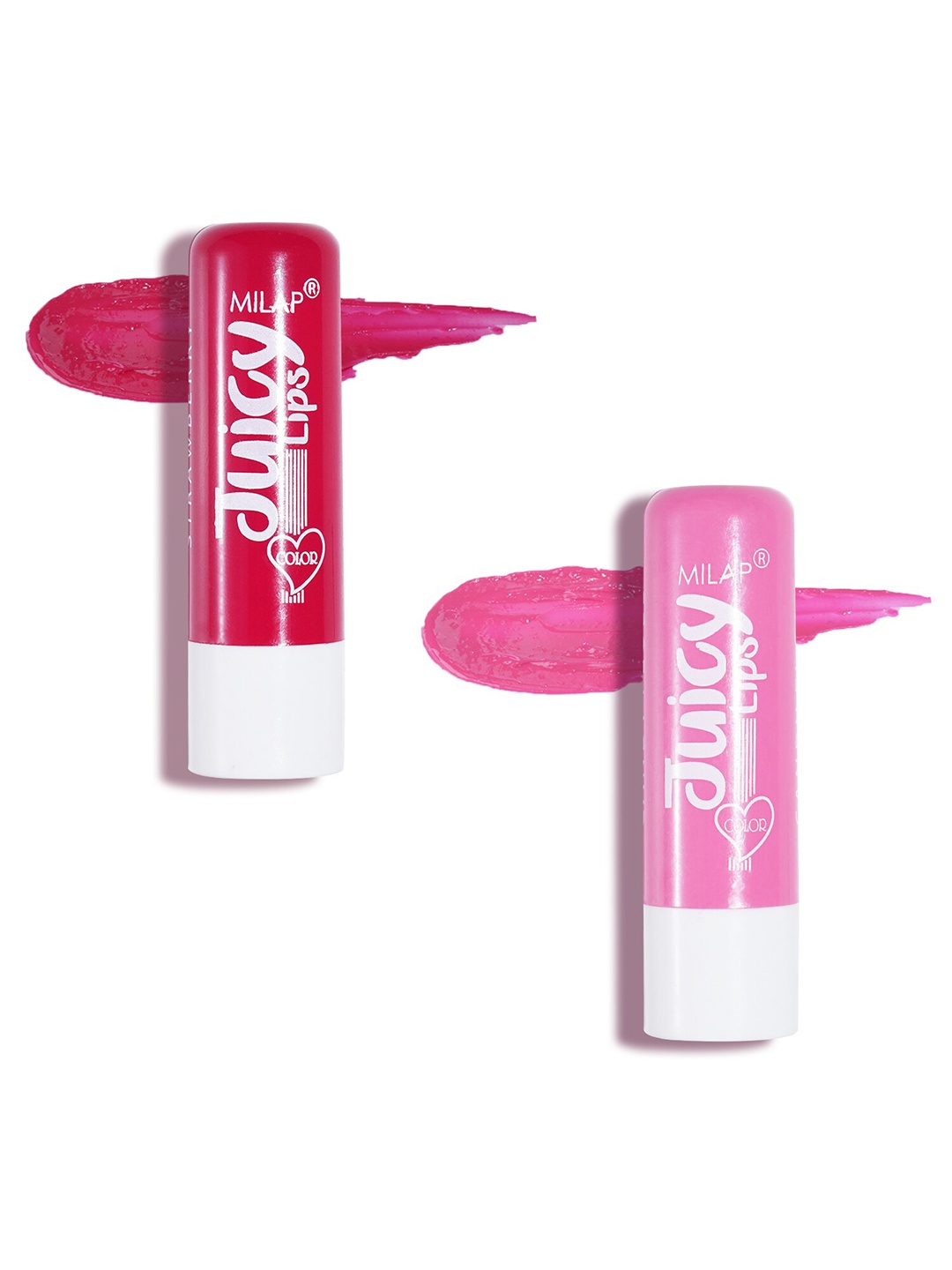 MILAP Set of 2 Juicy 12Hr Moisture & Shine Lip Balm 4 ml each - Candy Floss & Strawberry, Pink
MILAP Set of 2 Juicy 12Hr Moisture & Shine Lip Balm 4 ml each - Candy Floss & Strawberry, Pink