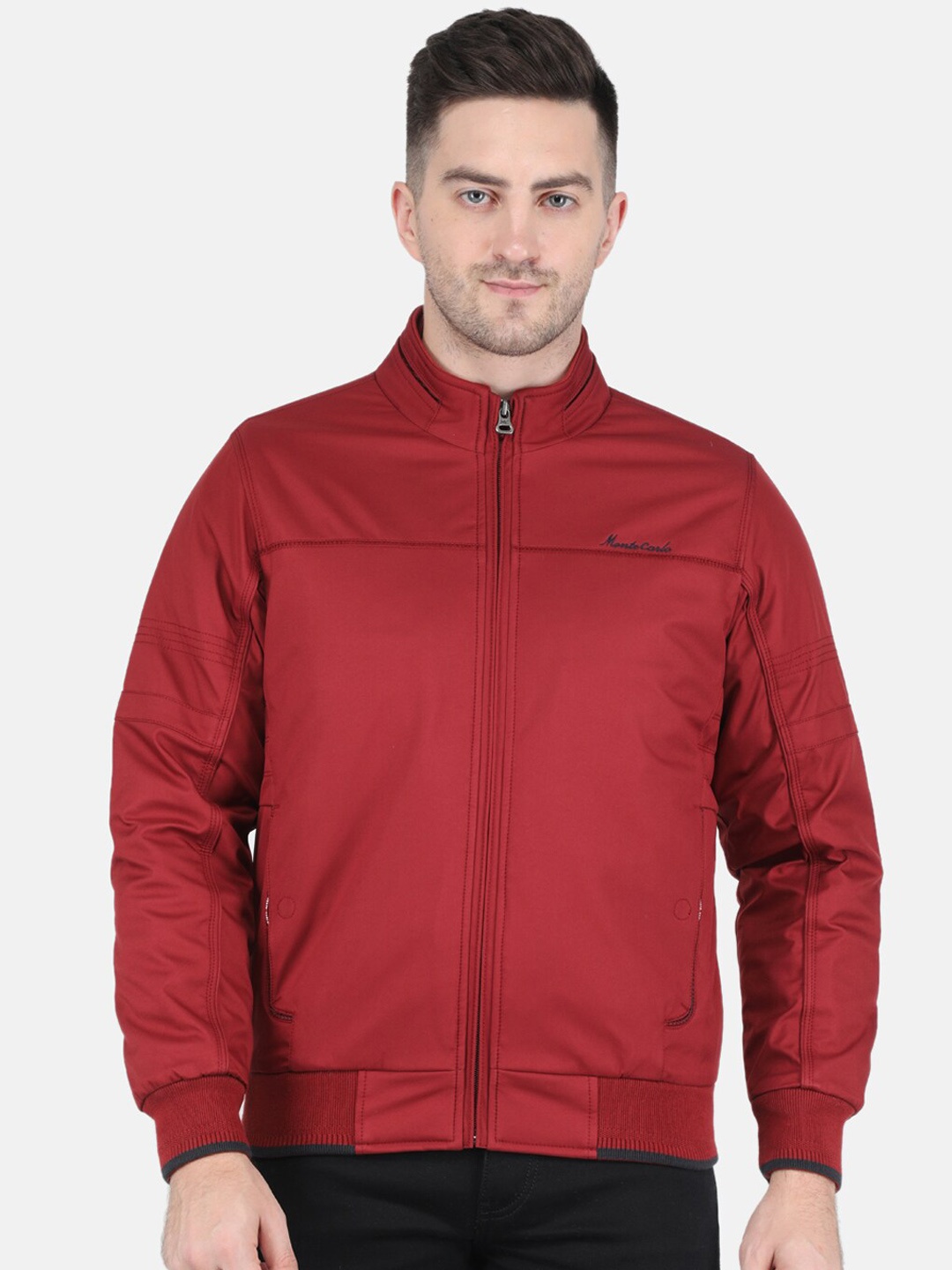 Monte Carlo Men Bomber Jacket, Maroon