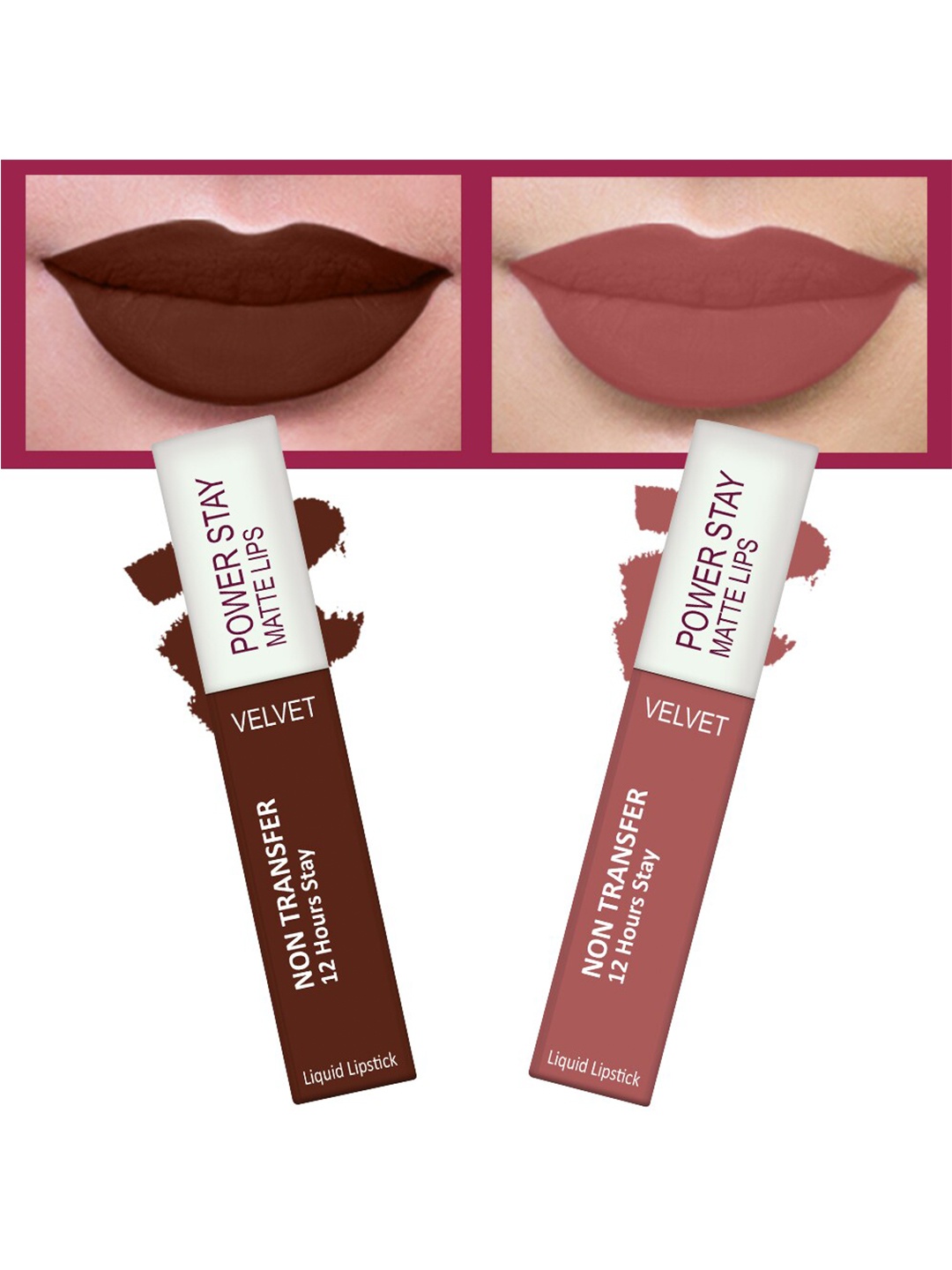 FORFOR Power Stay Set Of 2 Long Lasting & Waterproof Matte Lipstick - 4ml Each - Cocoa Brown 16 & Sandy Nude 21
FORFOR Power Stay Set Of 2 Long Lasting & Waterproof Matte Lipstick - 4ml Each - Cocoa Brown 16 & Sandy Nude 21