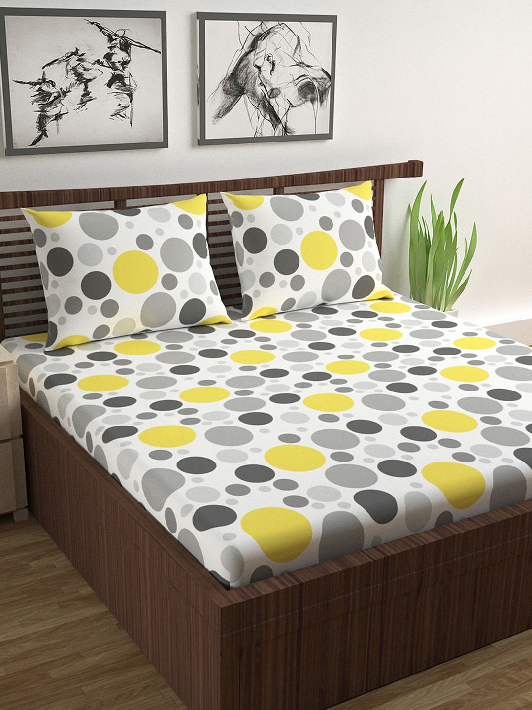Divine Casa Garden Bliss 144 TC Pure Cotton Queen Bedsheet with 2 Pillow Covers, Yellow
Divine Casa Garden Bliss 144 TC Pure Cotton Queen Bedsheet with 2 Pillow Covers, Yellow