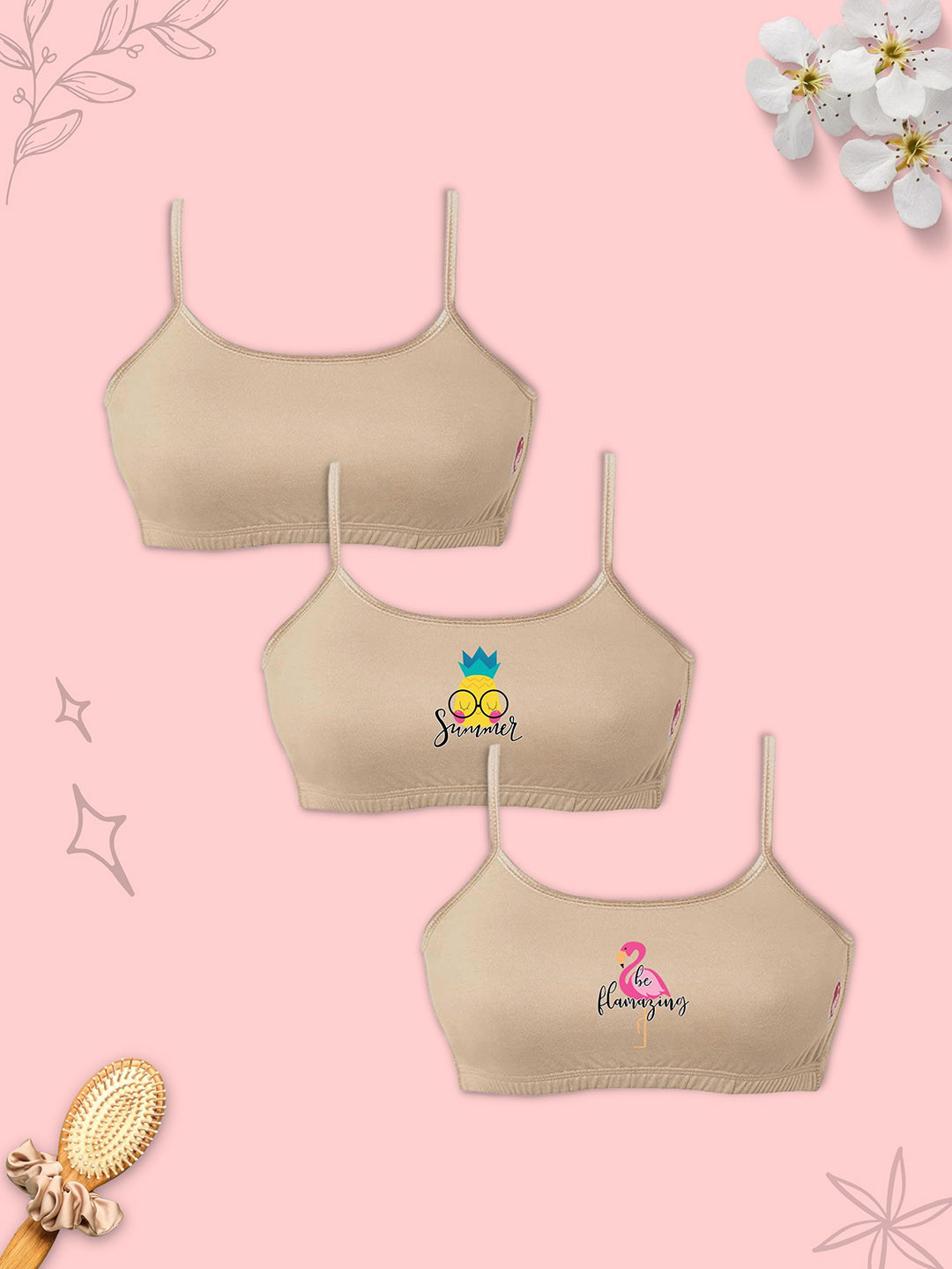 Girls Pack Of 3 Double Layer Premium Cotton Non-Wired Non Padded Beginners Bra DCBRJU6913/xxs W, Beige
Girls Pack Of 3 Double Layer Premium Cotton Non-Wired Non Padded Beginners Bra DCBRJU6913/xxs W, Beige
