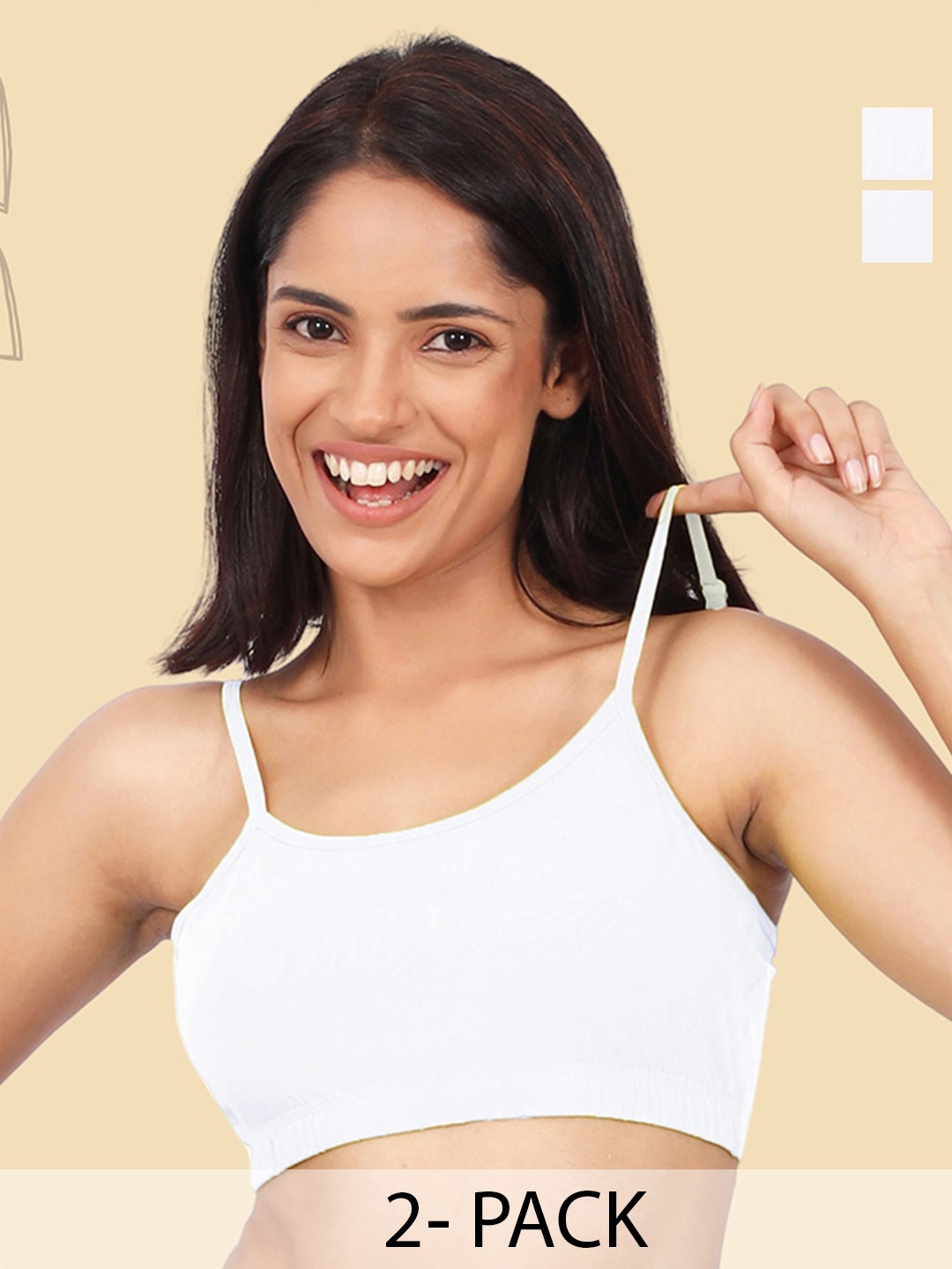 DChica Women Pack Of 2 Premium Cotton Medium Support Training or Gym Beginners Bra, White
DChica Women Pack Of 2 Premium Cotton Medium Support Training or Gym Beginners Bra, White