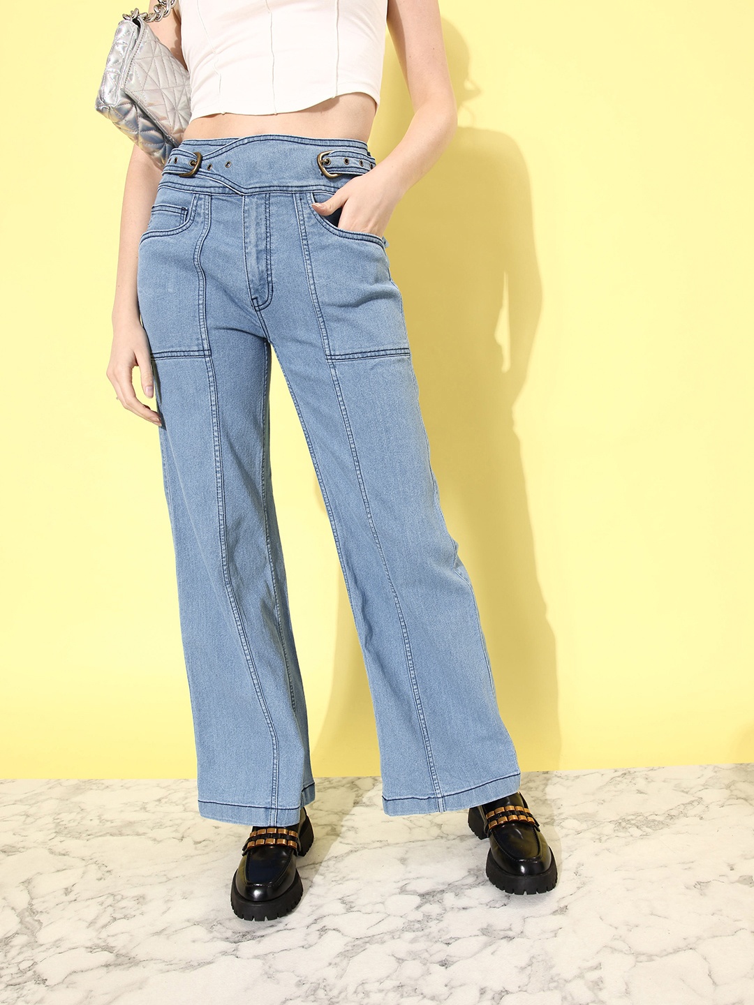 The Roadster Life Co. Women Cool Blue Wide Leg High-Rise Upgraded denims Stretchable Jeans
The Roadster Life Co. Women Cool Blue Wide Leg High-Rise Upgraded denims Stretchable Jeans
