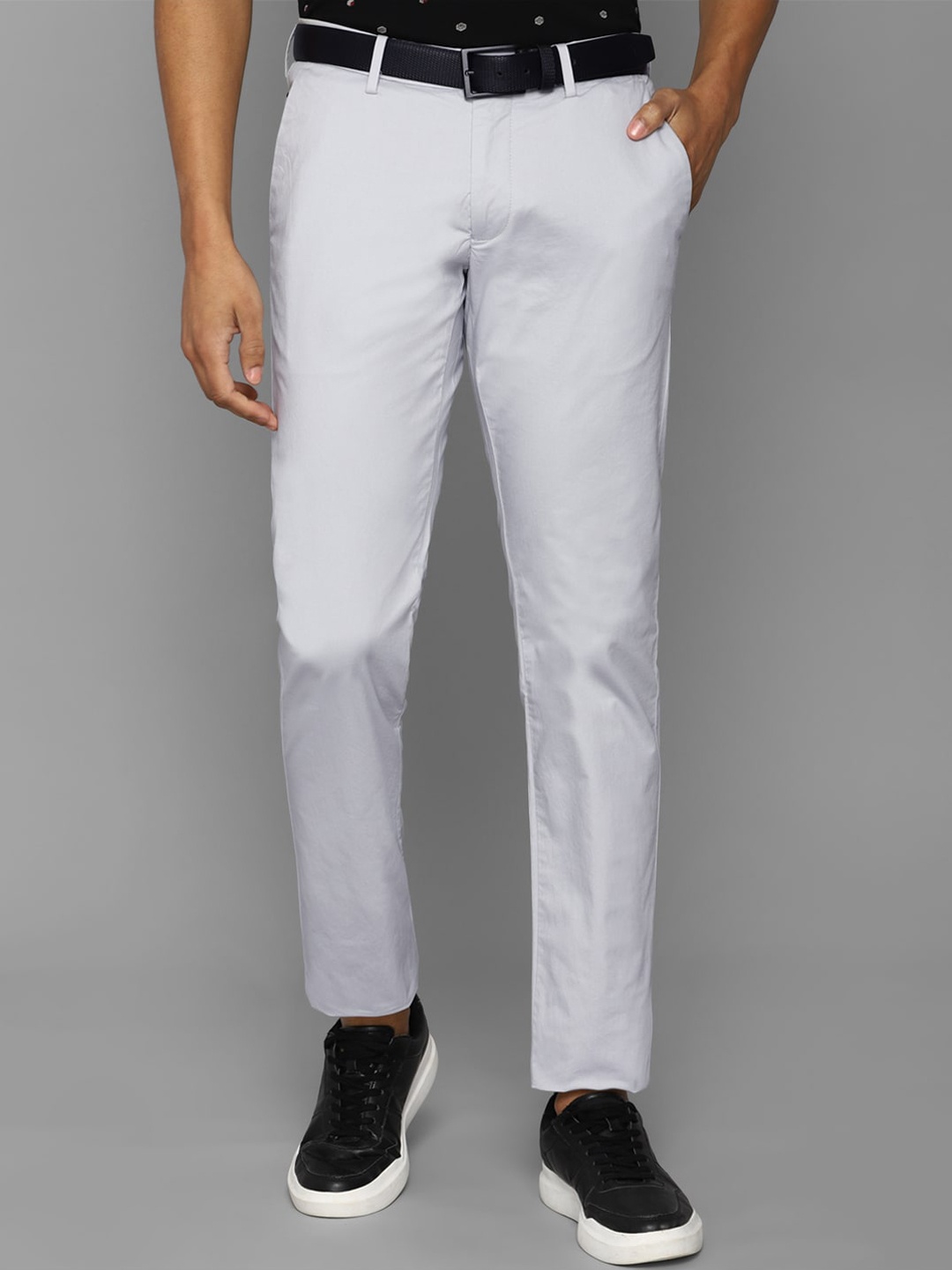 Allen Solly Men Slim Fit Trousers, Grey