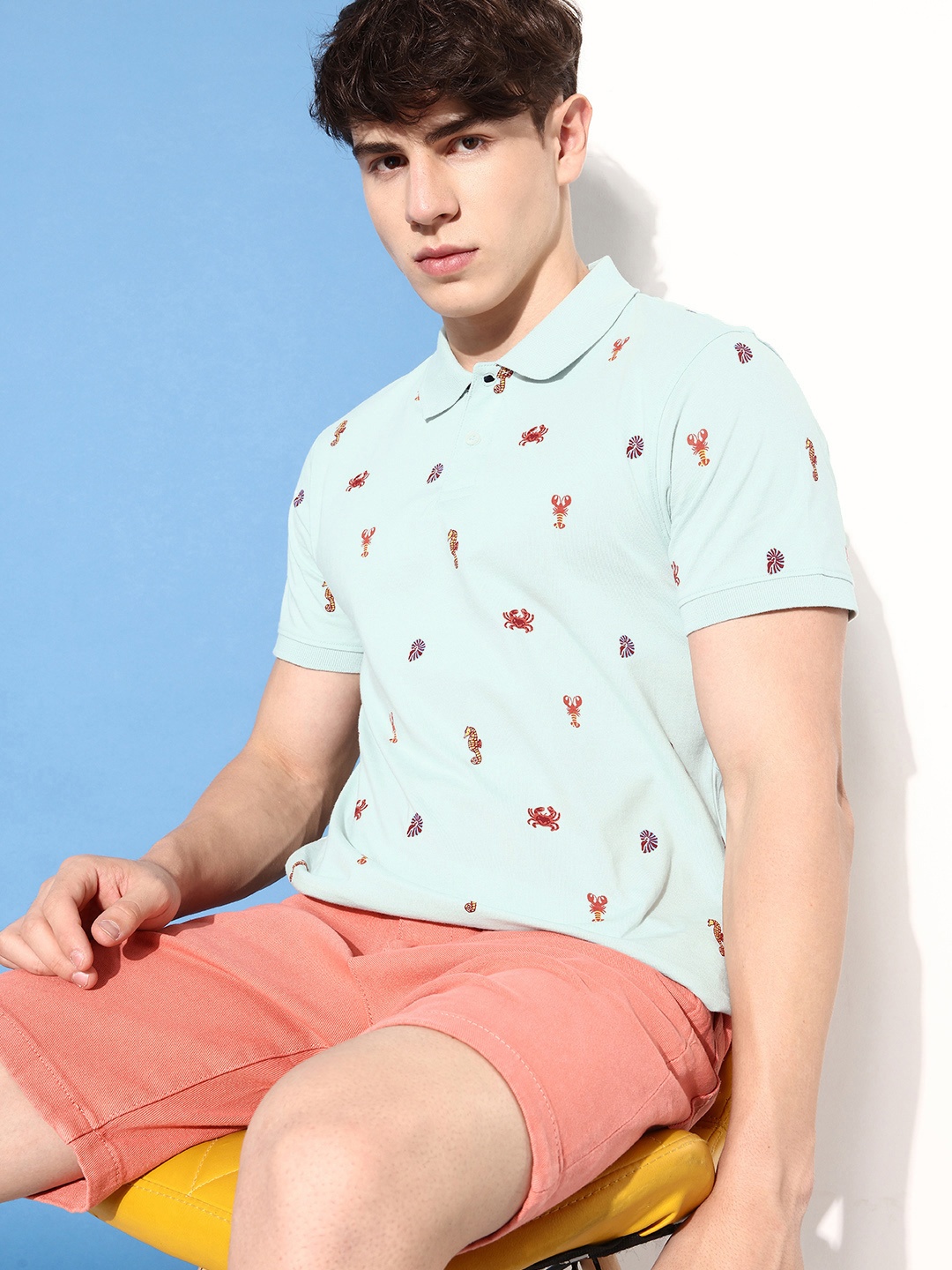 Mast & Harbour Pastel Pink Nautical Printed Resort Fantasy Pure Cotton Polo T-shirt, Blue
Mast & Harbour Pastel Pink Nautical Printed Resort Fantasy Pure Cotton Polo T-shirt, Blue