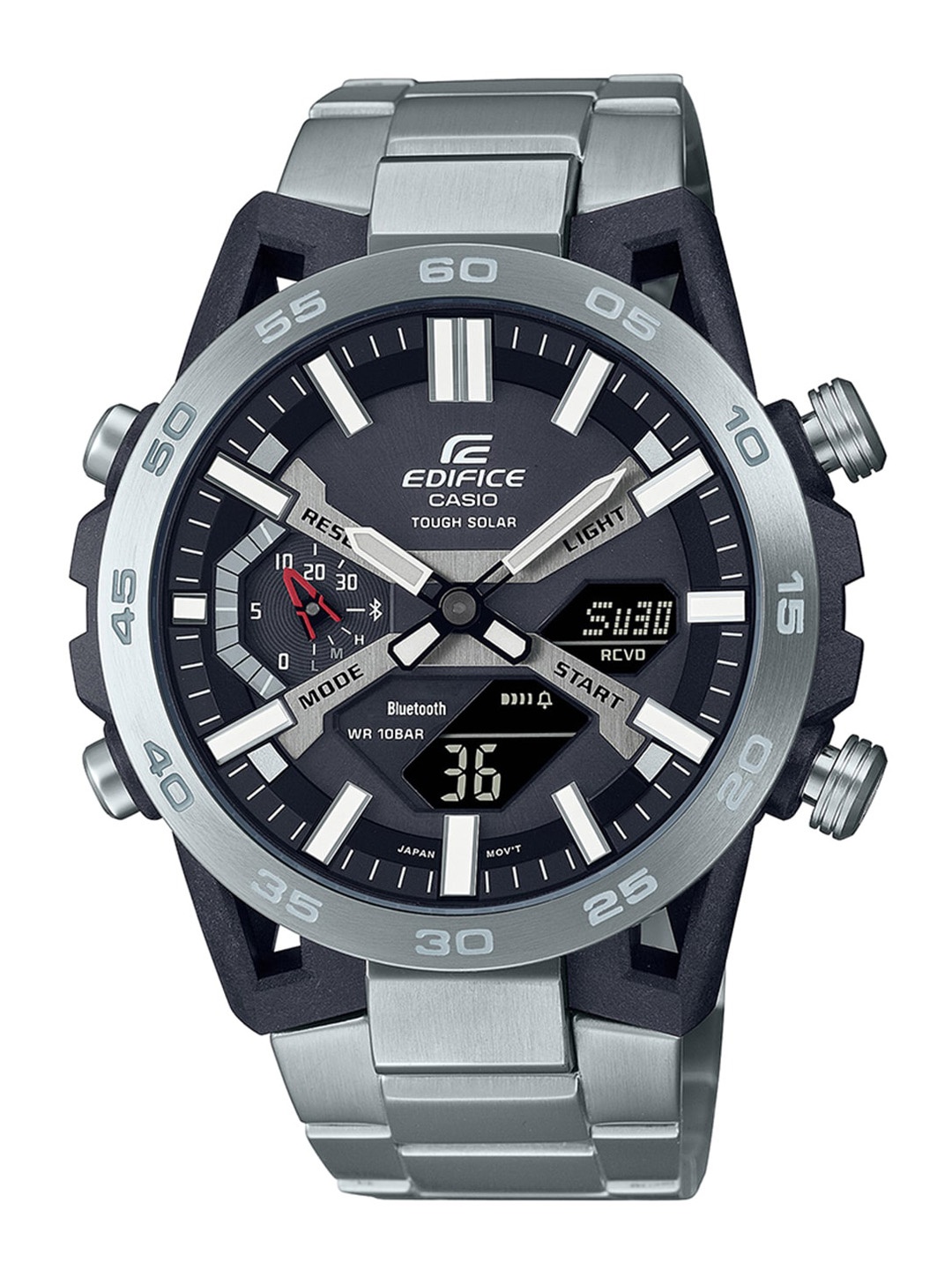 CASIO Men EDifice ECB-2000D-1ADF Black Ana-Digi Dial Silver Stainless Steel Band ED564
CASIO Men EDifice ECB-2000D-1ADF Black Ana-Digi Dial Silver Stainless Steel Band ED564
