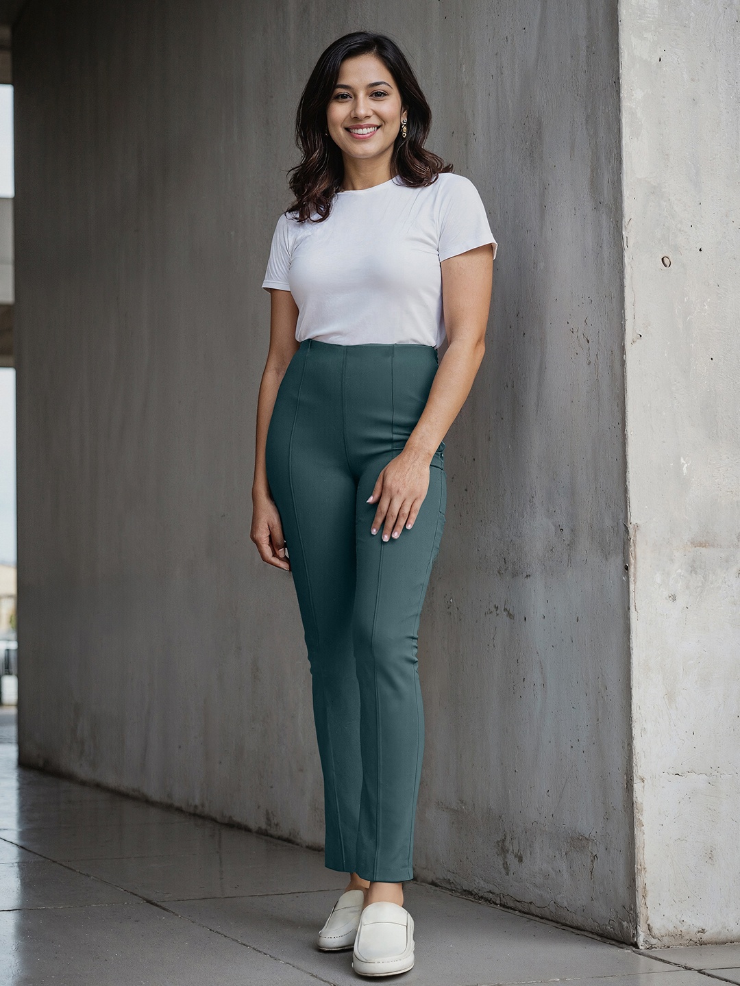 Blissclub Women Smart Straight Fit Non iron Pine The Go Pintuck Design Straight Pants, Teal
Blissclub Women Smart Straight Fit Non iron Pine The Go Pintuck Design Straight Pants, Teal