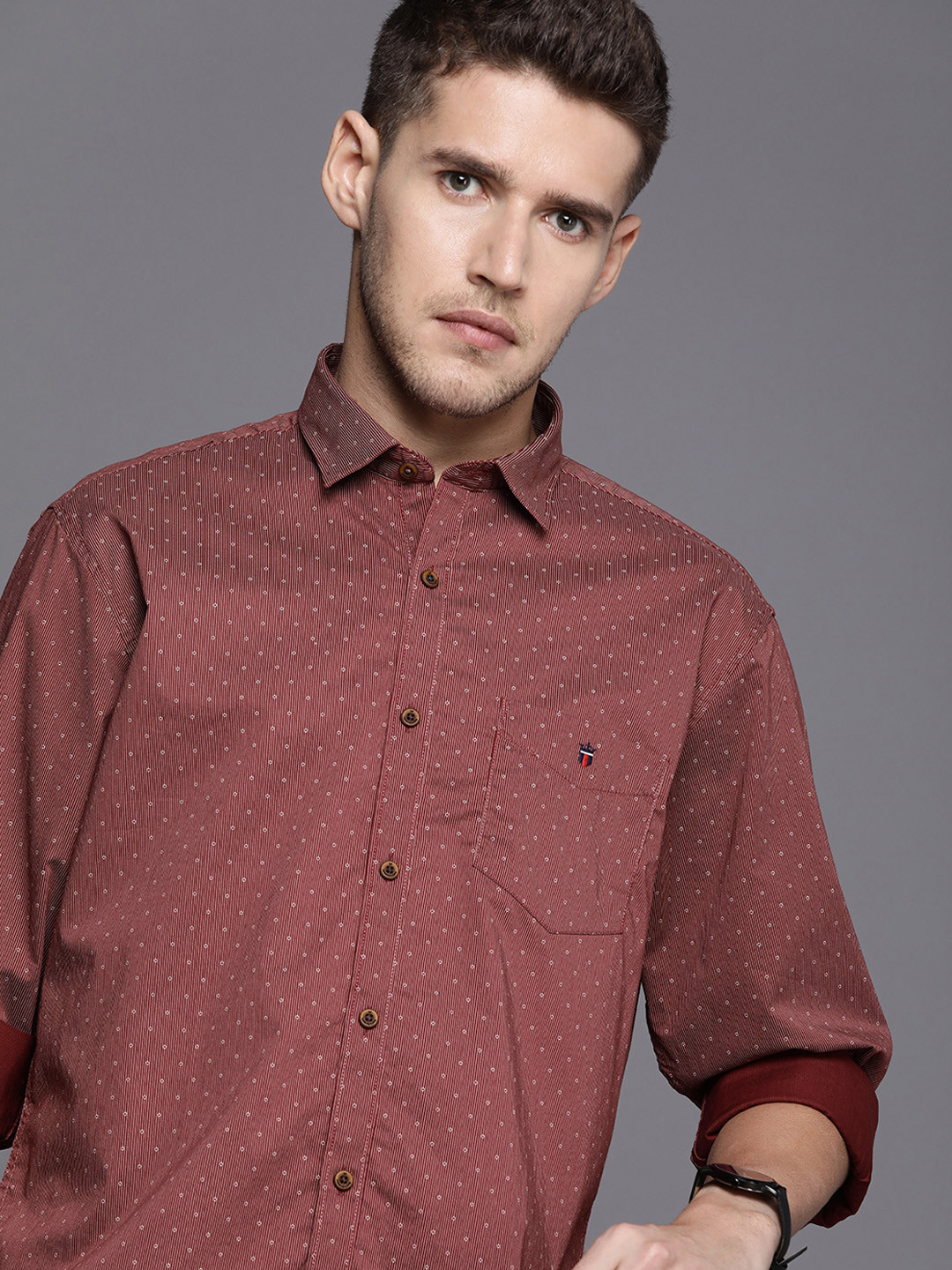 Louis Philippe Sport Men Pure Cotton Slim Fit Opaque Striped Casual Shirt, Maroon
Louis Philippe Sport Men Pure Cotton Slim Fit Opaque Striped Casual Shirt, Maroon
