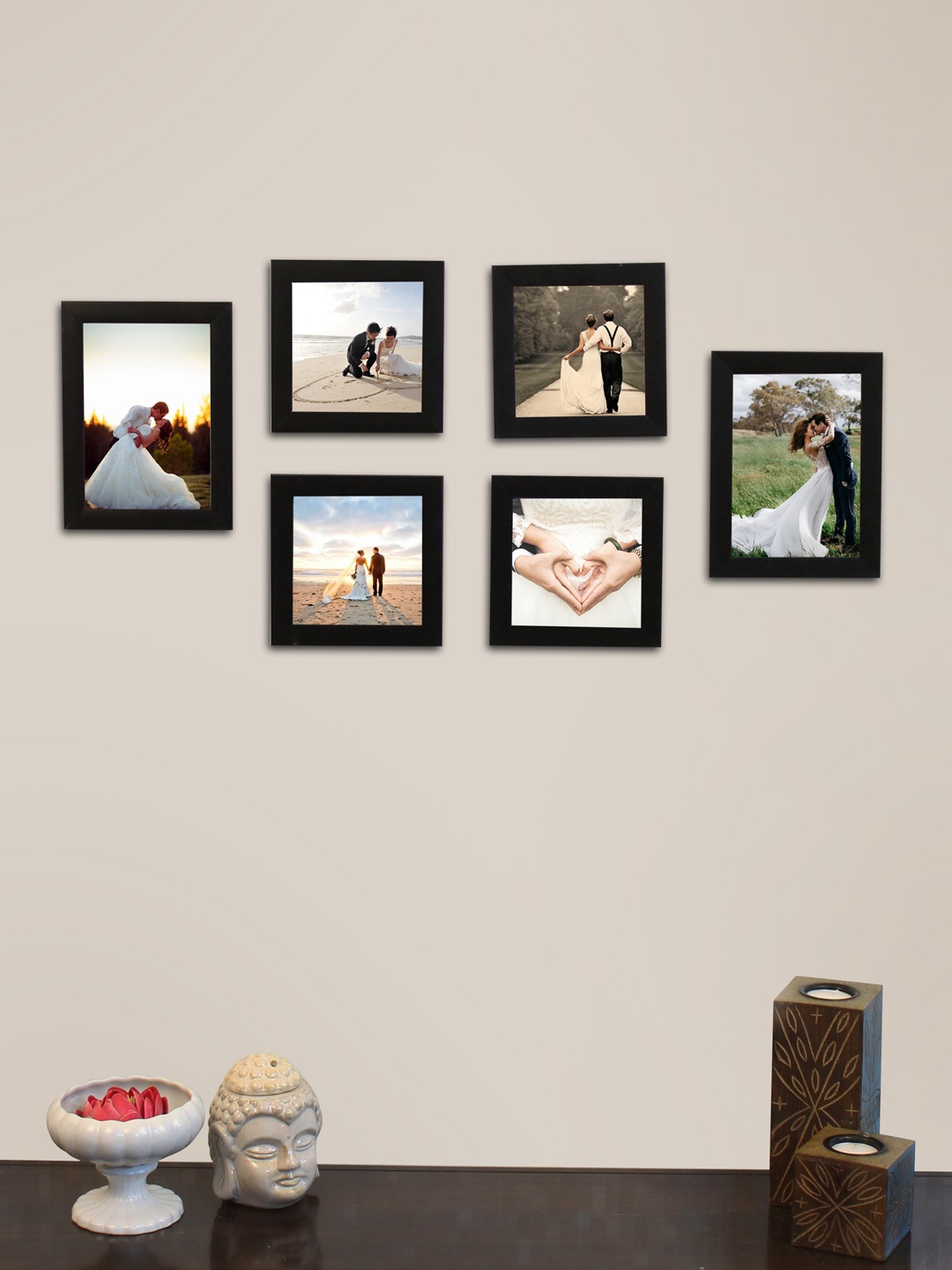 Art Street Set of 6 Photo Frames, Black