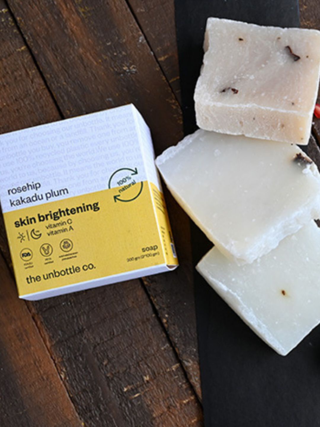 The Unbottle Co Set of 3 Almond & Kakadu Plum Skin Brightening Handmade Soaps - 100 g Each, White
The Unbottle Co Set of 3 Almond & Kakadu Plum Skin Brightening Handmade Soaps - 100 g Each, White