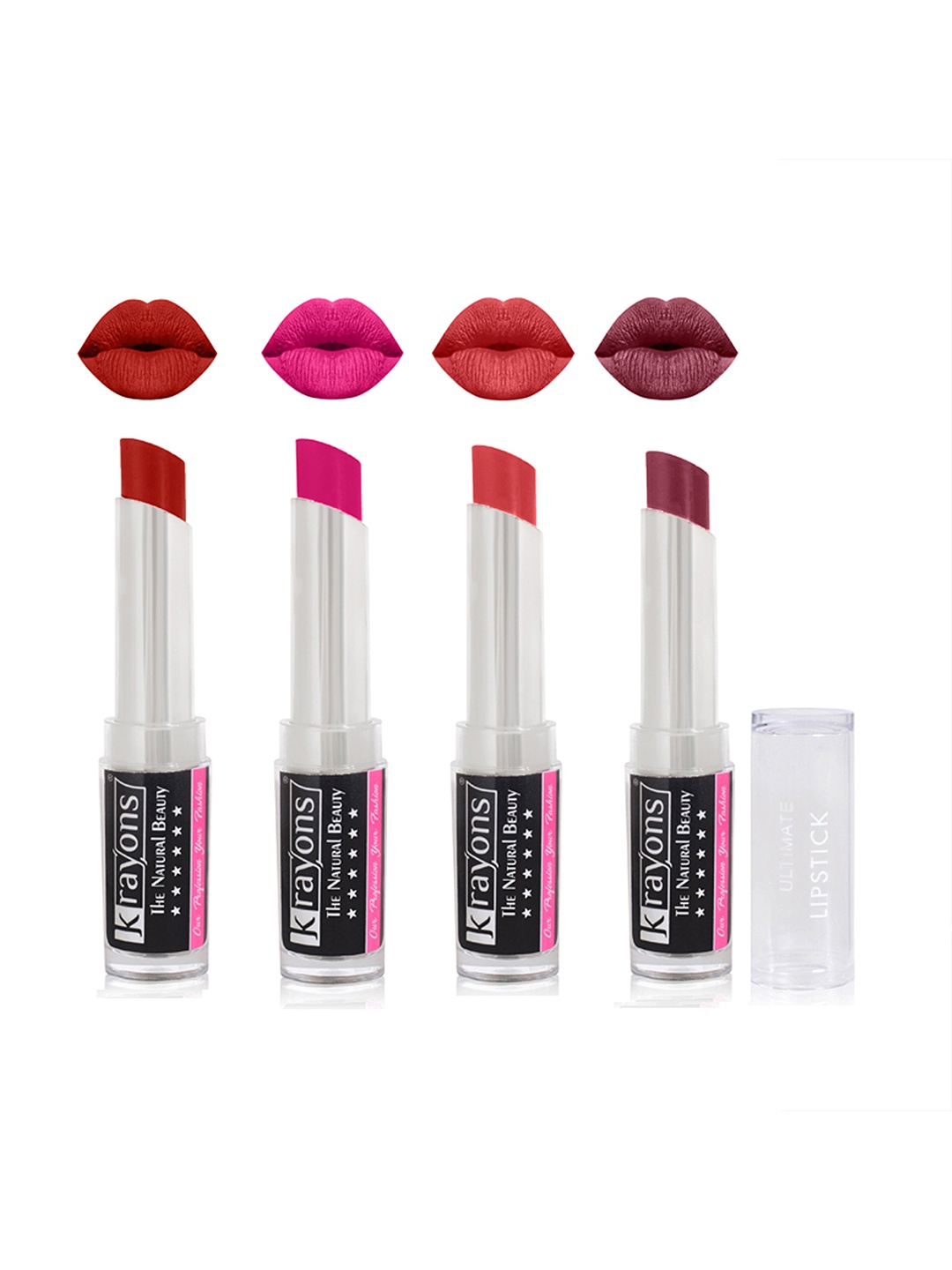 krayons Set of 4 The Natural Beauty Ultimate Moisturizing Matte Lipstick - 3.5 g each, Red
krayons Set of 4 The Natural Beauty Ultimate Moisturizing Matte Lipstick - 3.5 g each, Red