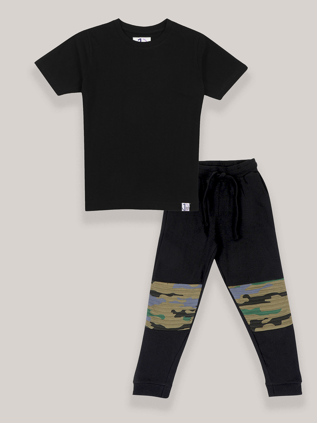 Jumping Joey Boys Pure Cotton T-shirt with Trousers, Black 
Jumping Joey Boys Pure Cotton T-shirt with Trousers, Black