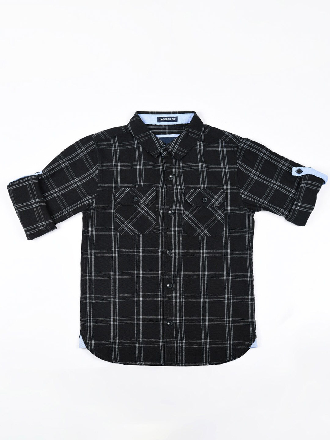 Bella Moda Boys Comfort Tartan Checked Casual Cotton Shirt, Black 
Bella Moda Boys Comfort Tartan Checked Casual Cotton Shirt, Black