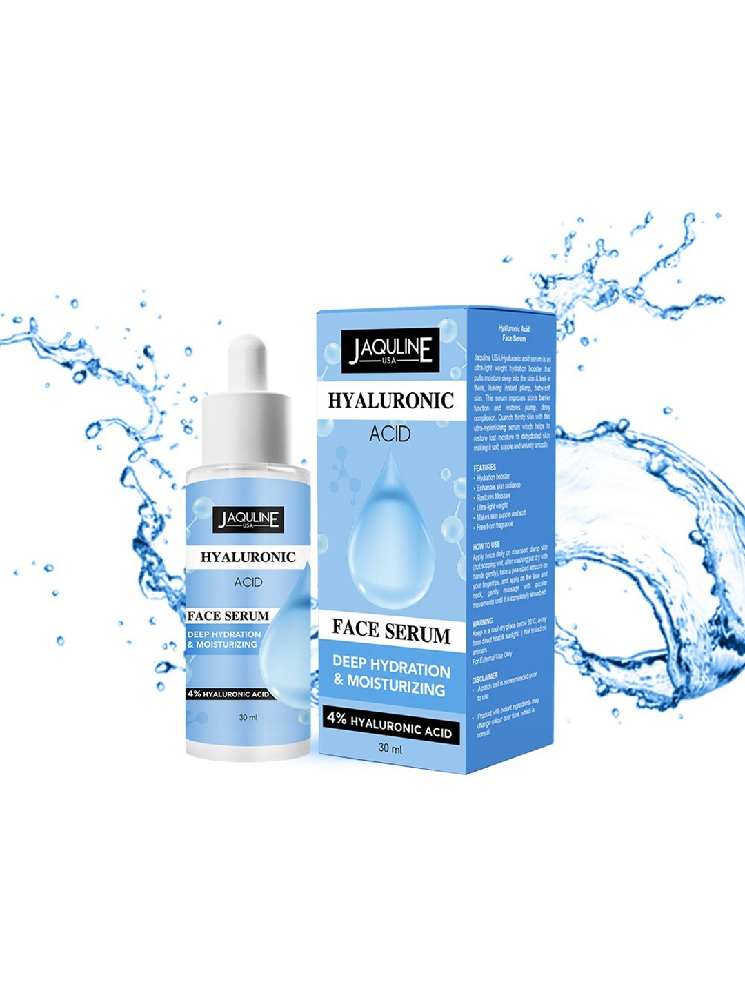 Jaquline USA Hyaluronic Acid Face Serum for Deep Hydration & Moisturizing - 30 ml, Blue
Jaquline USA Hyaluronic Acid Face Serum for Deep Hydration & Moisturizing - 30 ml, Blue