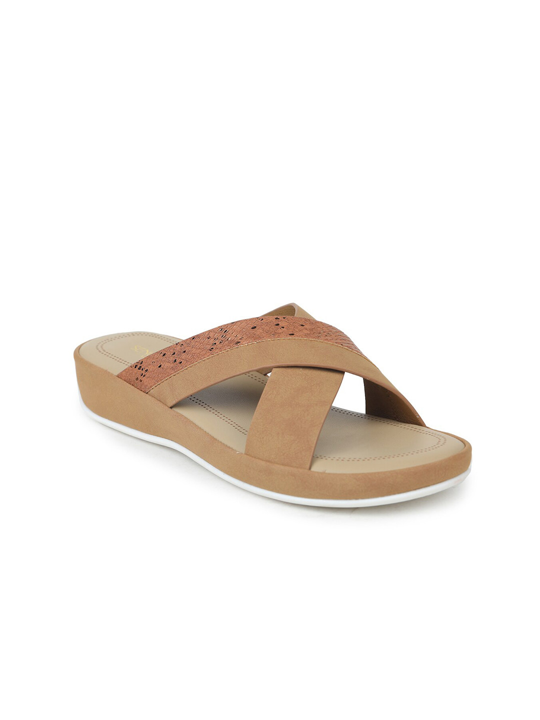 Liberty Women Textured Open Toe Flats, Beige 
Liberty Women Textured Open Toe Flats, Beige