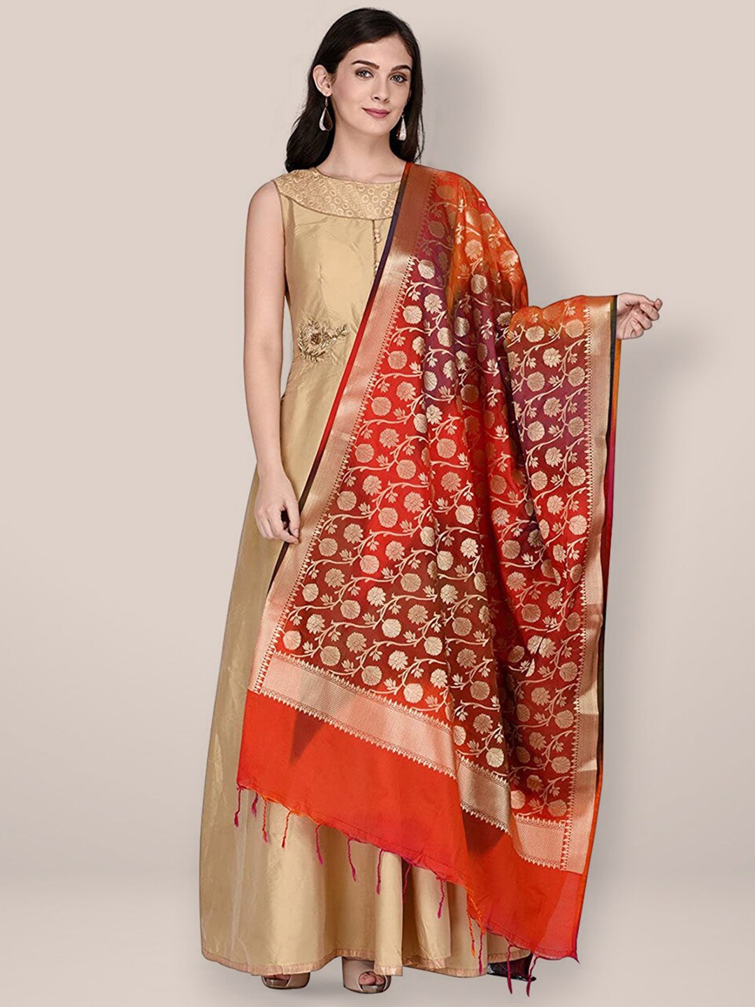 Dupatta Bazaar Printed Dupatta, Red