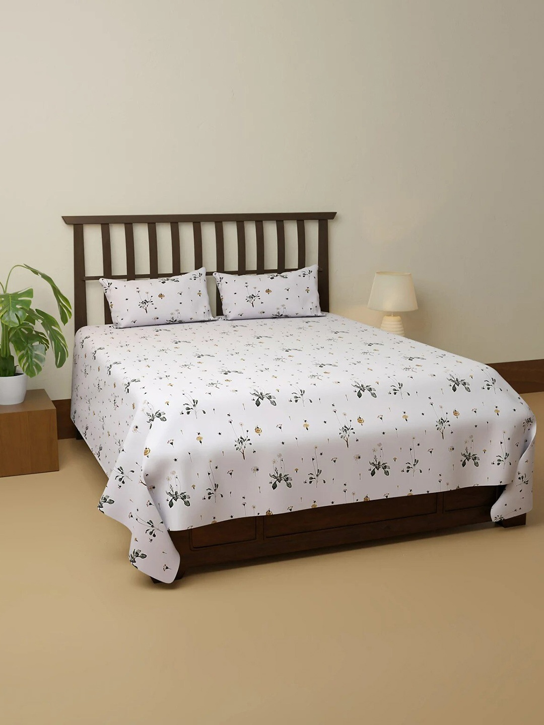 Marks & Spencer White & Green Floral 128 TC Cotton King Bedsheet with 2 Pillow Covers
Marks & Spencer White & Green Floral 128 TC Cotton King Bedsheet with 2 Pillow Covers
