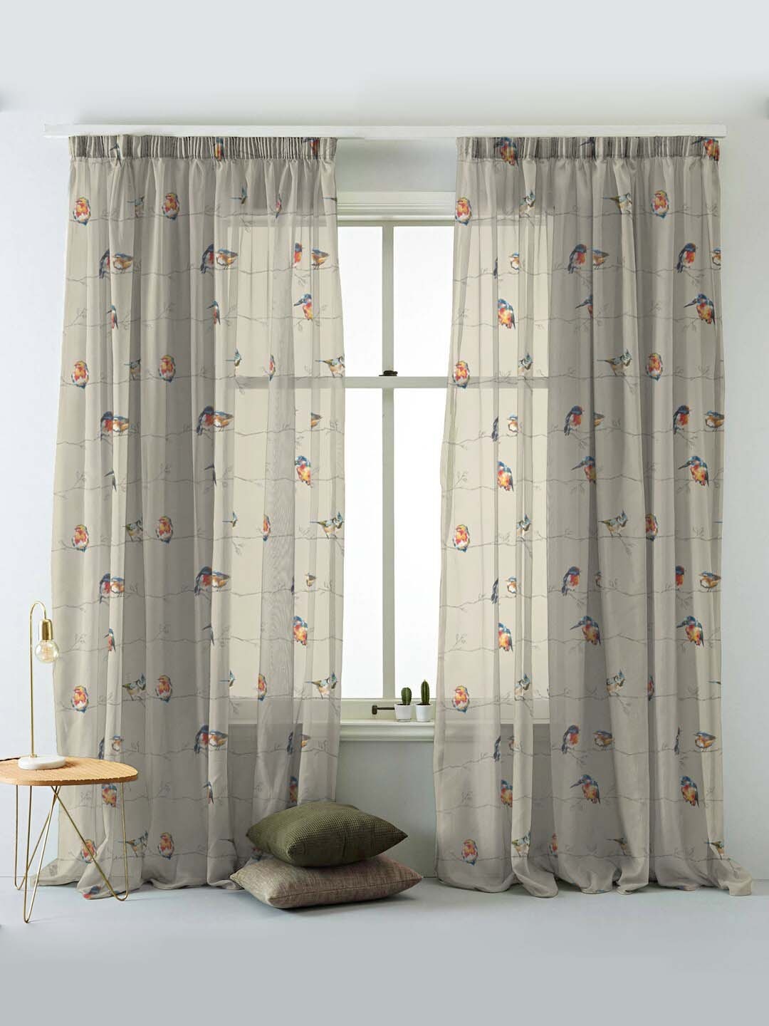 SPACES Set Of 2 Beige Elegent Floral Print Sheer Semi Transparent Long Door Curtain 9 Ft
SPACES Set Of 2 Beige Elegent Floral Print Sheer Semi Transparent Long Door Curtain 9 Ft