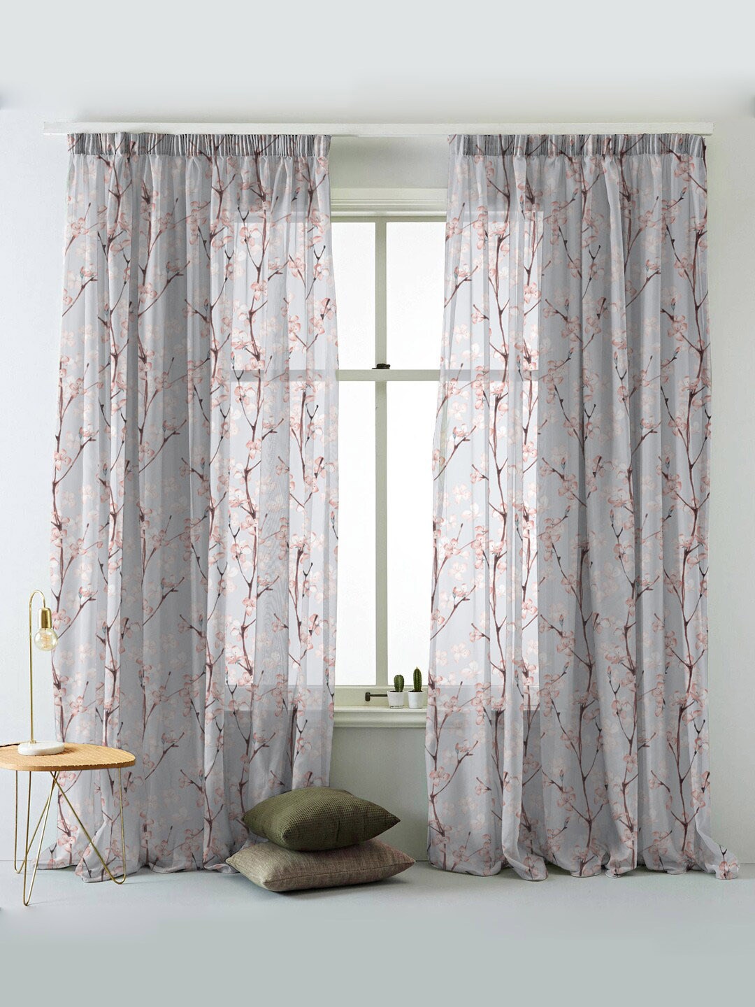 SPACES Set Of 2 Pink Elegent Floral Print Sheer Semi Transparent Window Curtain 5 Ft, Blue
SPACES Set Of 2 Pink Elegent Floral Print Sheer Semi Transparent Window Curtain 5 Ft, Blue