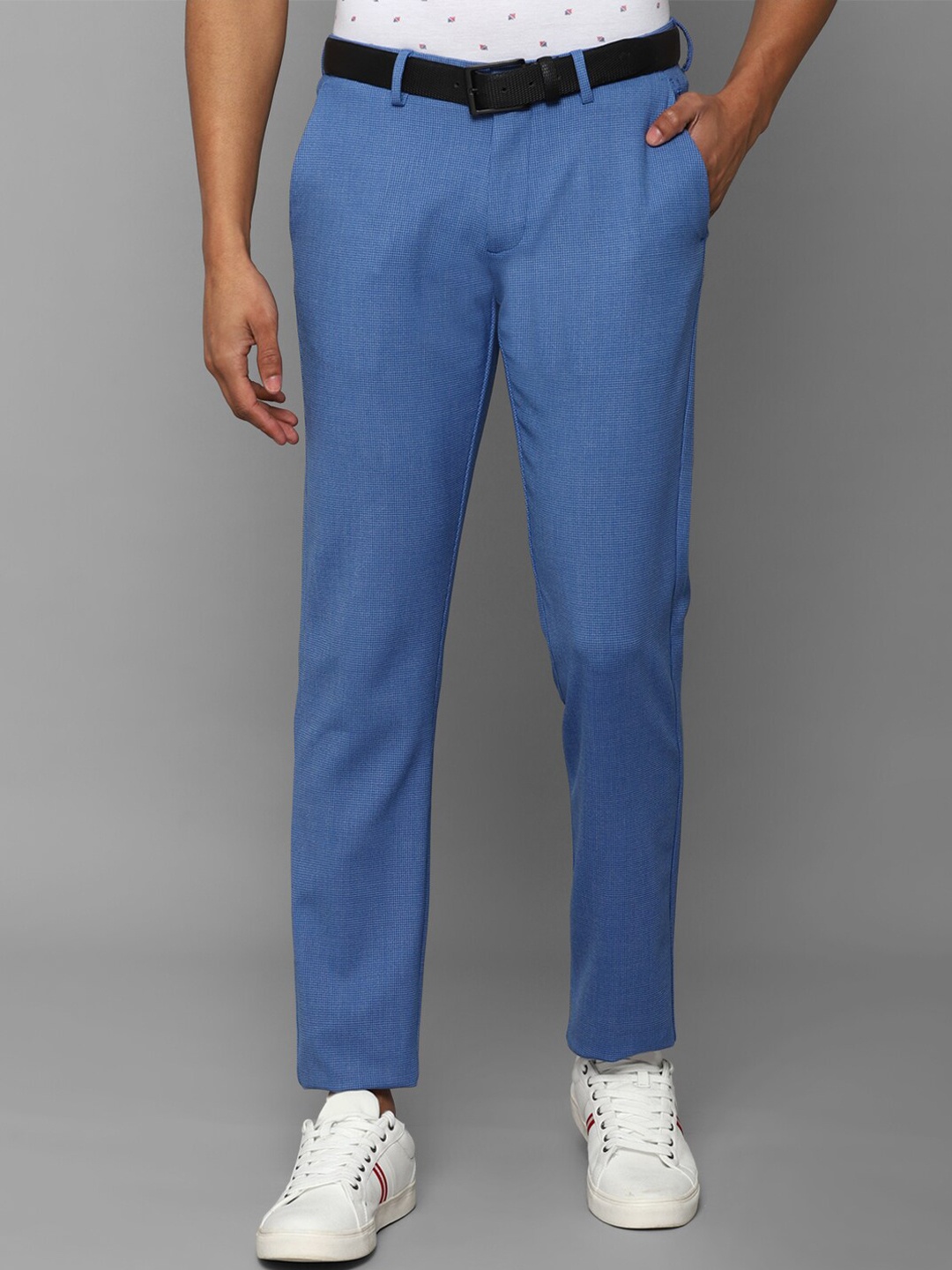 Allen Solly Men Slim Fit Trousers, Blue