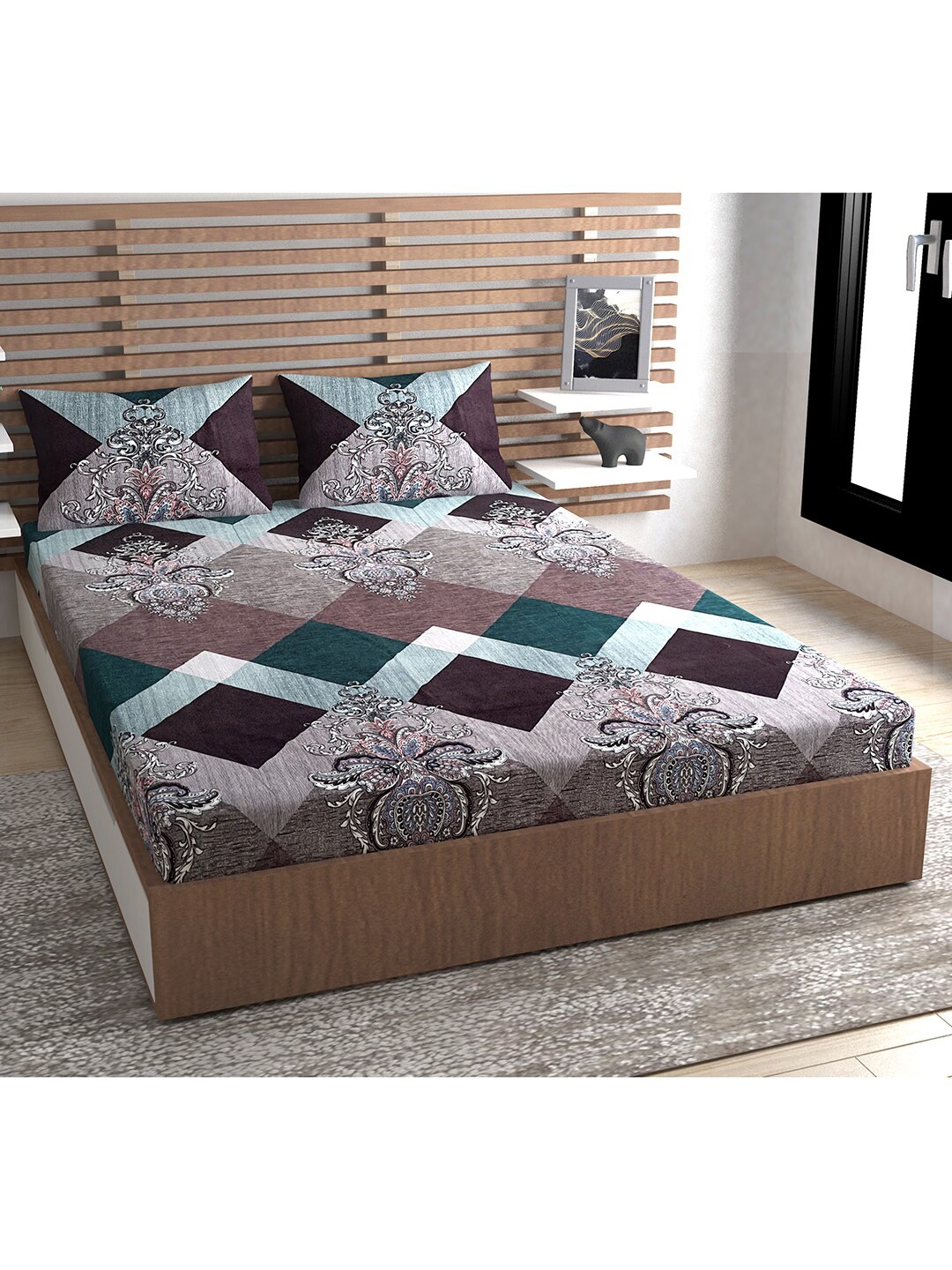 Urban Magic Coffee Brown & Green Ethnic Motifs 130 TC Queen Bedsheet with 2 Pillow Covers
Urban Magic Coffee Brown & Green Ethnic Motifs 130 TC Queen Bedsheet with 2 Pillow Covers