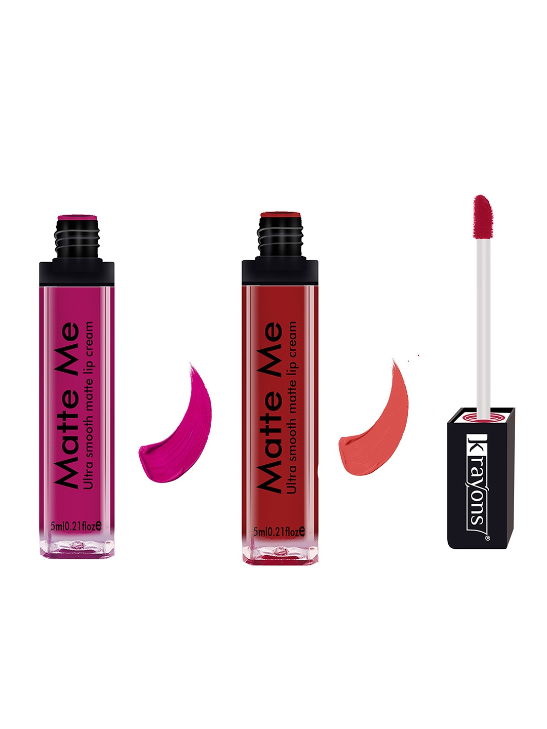 krayons Matte Me Set Of 2 Ultra Smooth Matte Lip Cream Lipstick 5ml Each - Wow Pink & Coffee Creme
krayons Matte Me Set Of 2 Ultra Smooth Matte Lip Cream Lipstick 5ml Each - Wow Pink & Coffee Creme