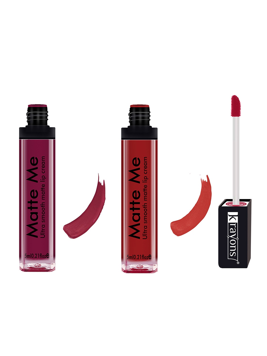 krayons Set of 2 Matte Me Ultra Smooth Matte Cream Lipstick 5 ml Each-Wow Pink 115 - Hyper Orange 122
krayons Set of 2 Matte Me Ultra Smooth Matte Cream Lipstick 5 ml Each-Wow Pink 115 - Hyper Orange 122