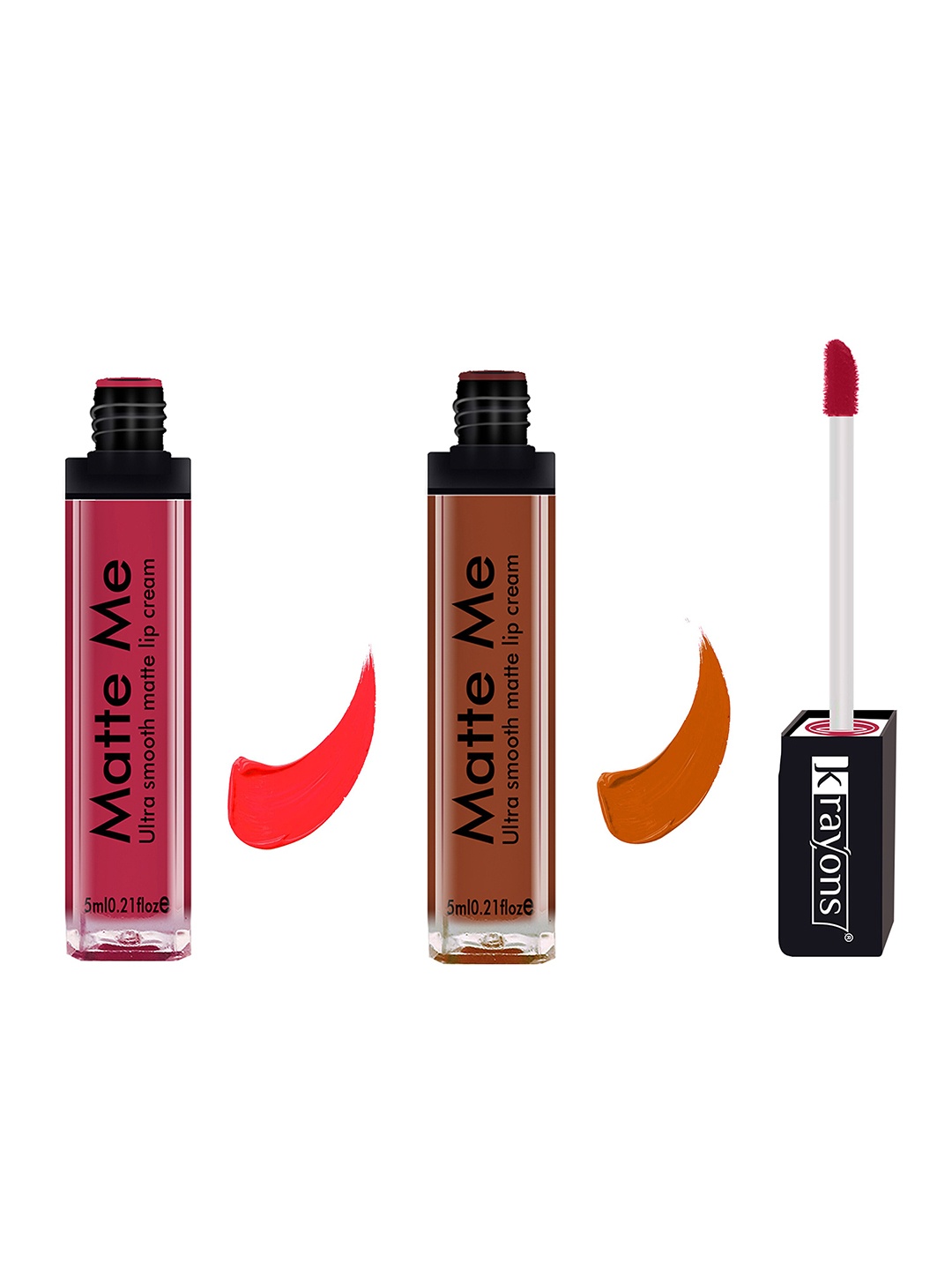 krayons Set of 2 Matte Me Ultra Smooth Matte Cream Lipstick 5 ml Each-Sunset Orange 108 - Coffee Creme 116
krayons Set of 2 Matte Me Ultra Smooth Matte Cream Lipstick 5 ml Each-Sunset Orange 108 - Coffee Creme 116