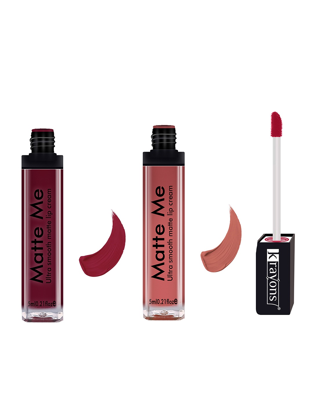 krayons Set of 2 Matte Me Ultra Smooth Matte Cream Lipstick 5 ml Each-Majestic Maroon 119 - Nude Embrace 121
krayons Set of 2 Matte Me Ultra Smooth Matte Cream Lipstick 5 ml Each-Majestic Maroon 119 - Nude Embrace 121