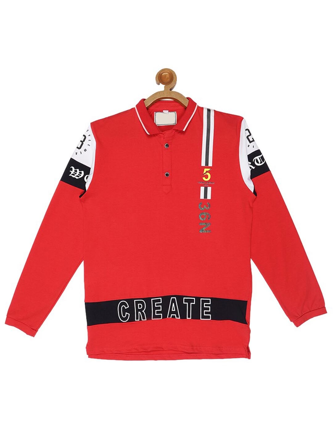 V2 Value & Variety Boys Polo Collar T-shirt, Red