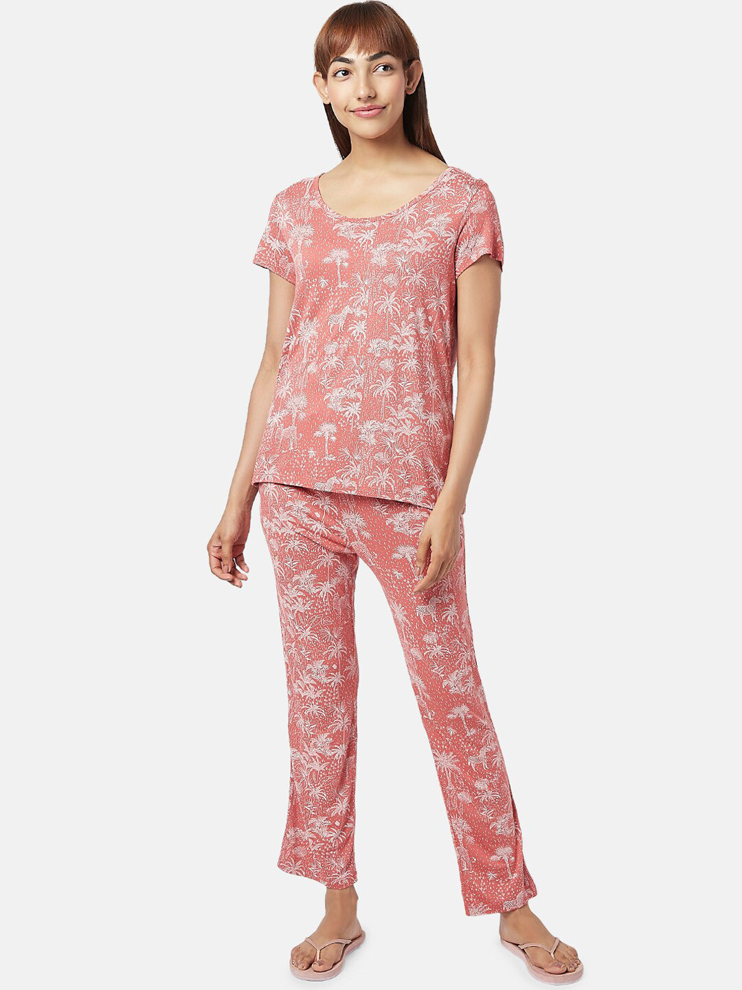 Dreamz by Pantaloons Women Printed Night suit, Rust
Dreamz by Pantaloons Women Printed Night suit, Rust